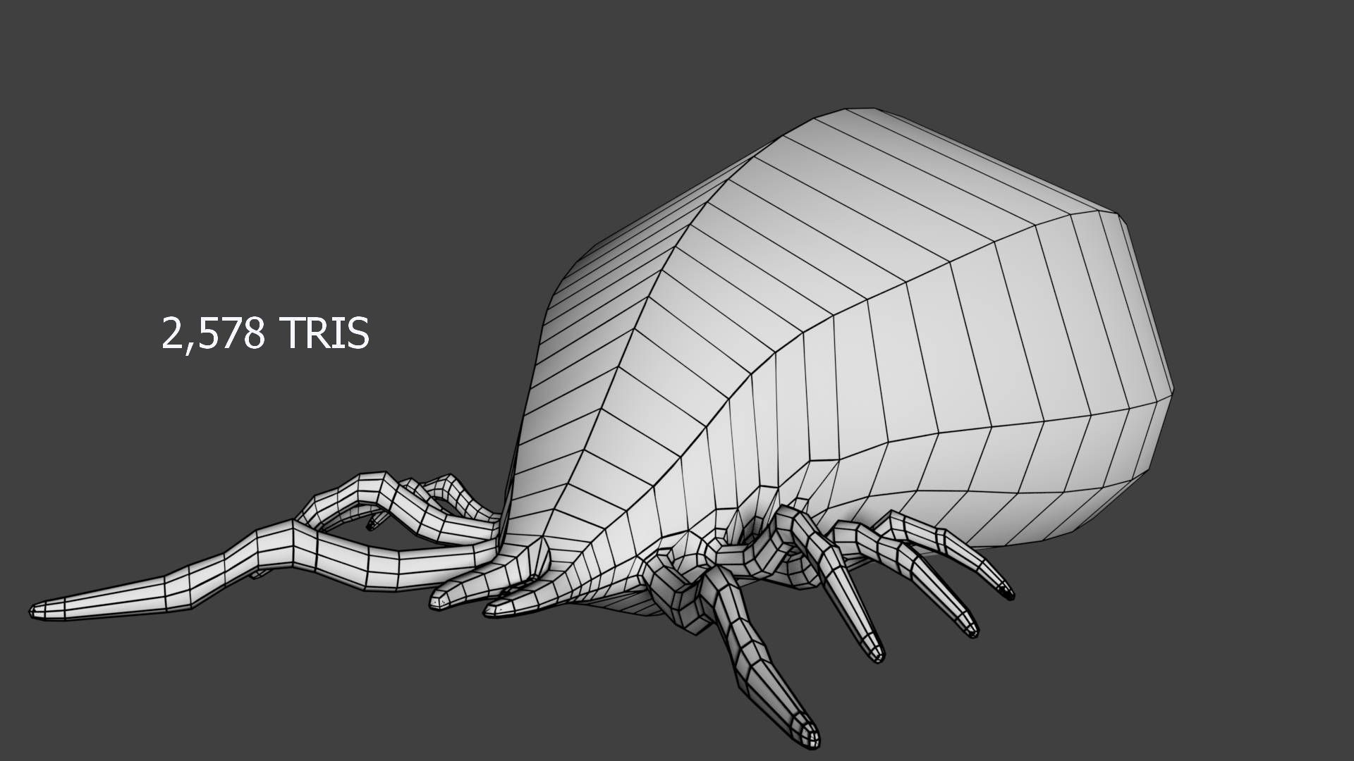 well fed tick Low-poly 3D model_7