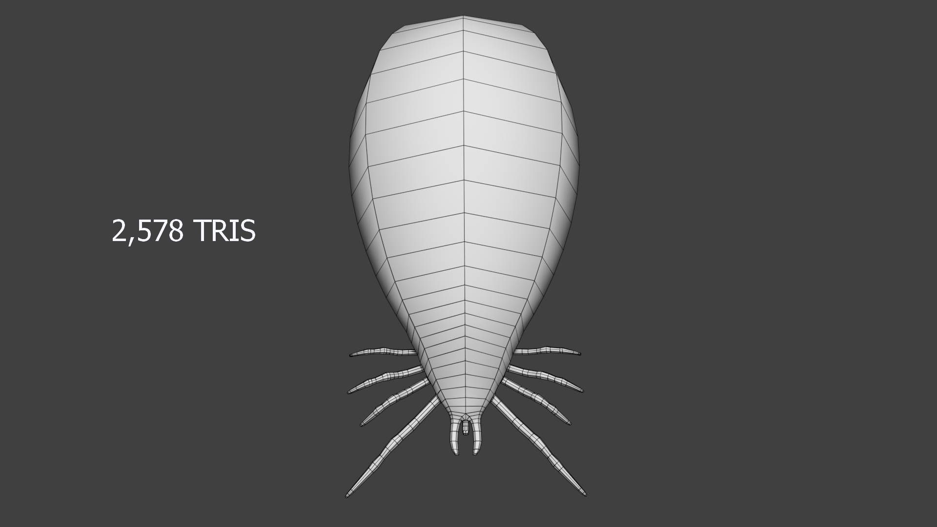 well fed tick Low-poly 3D model_8