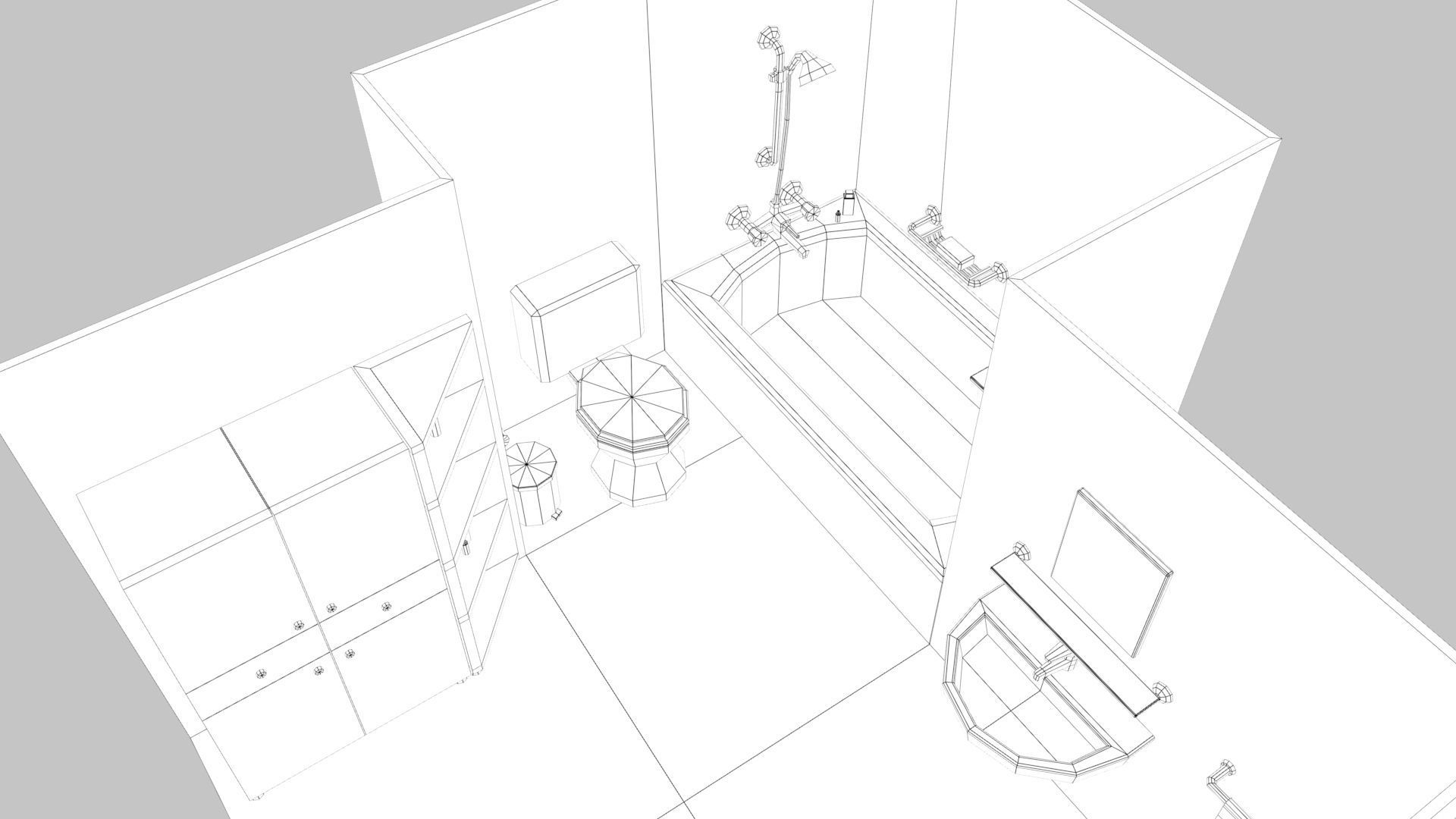 Cartoon Bathroom Low-poly 3D model_25