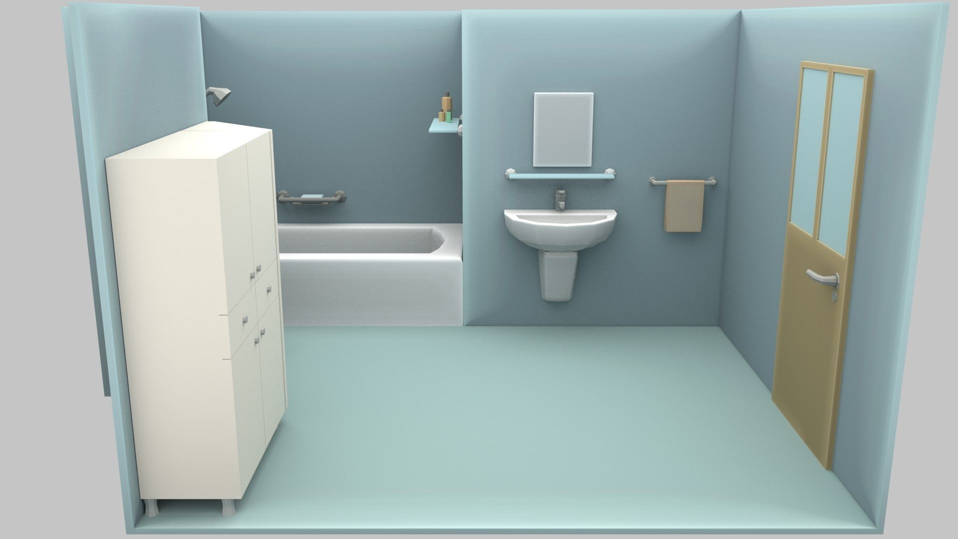 Cartoon Bathroom Low-poly 3D model_14