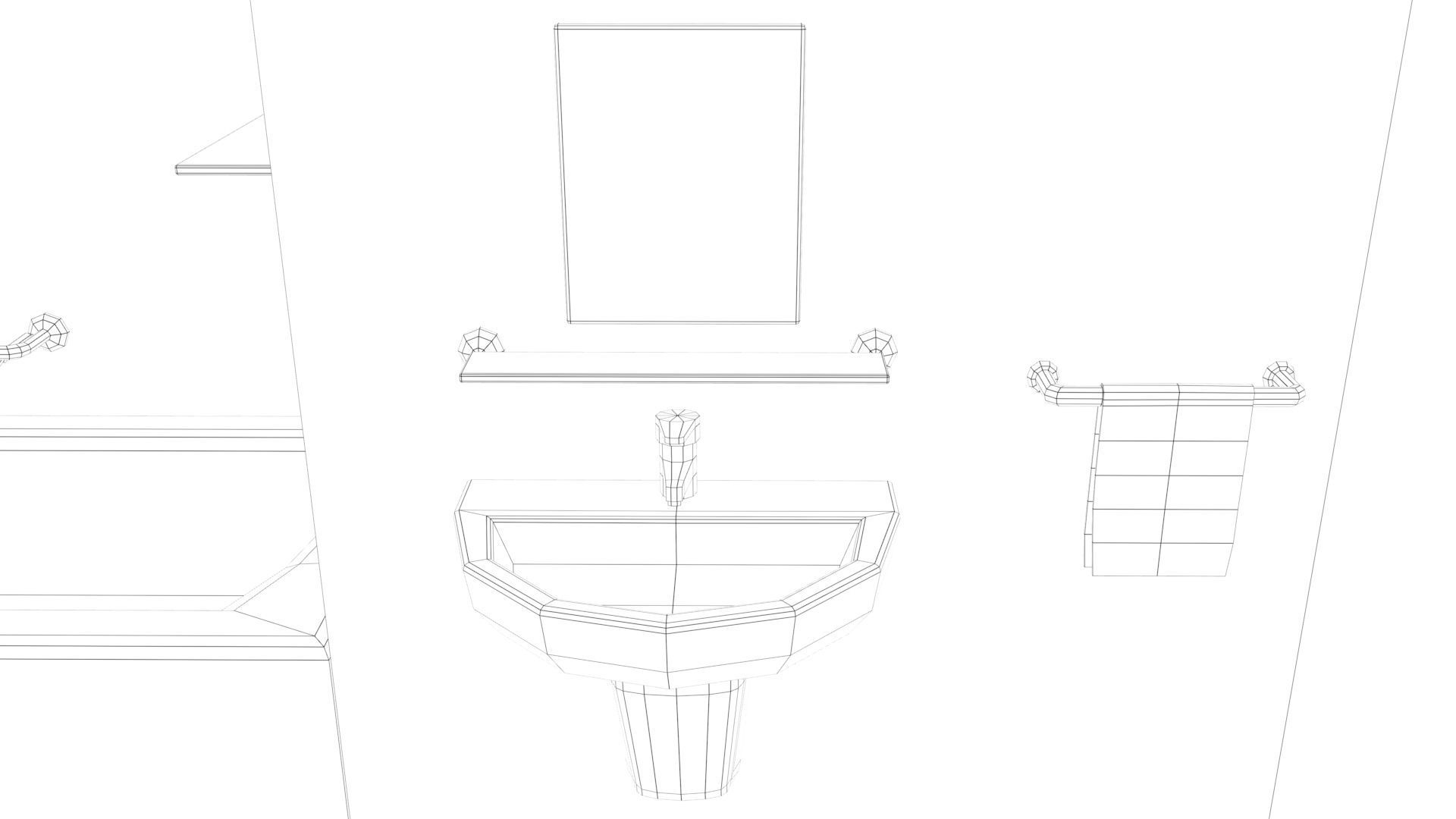 Cartoon Bathroom Low-poly 3D model_45