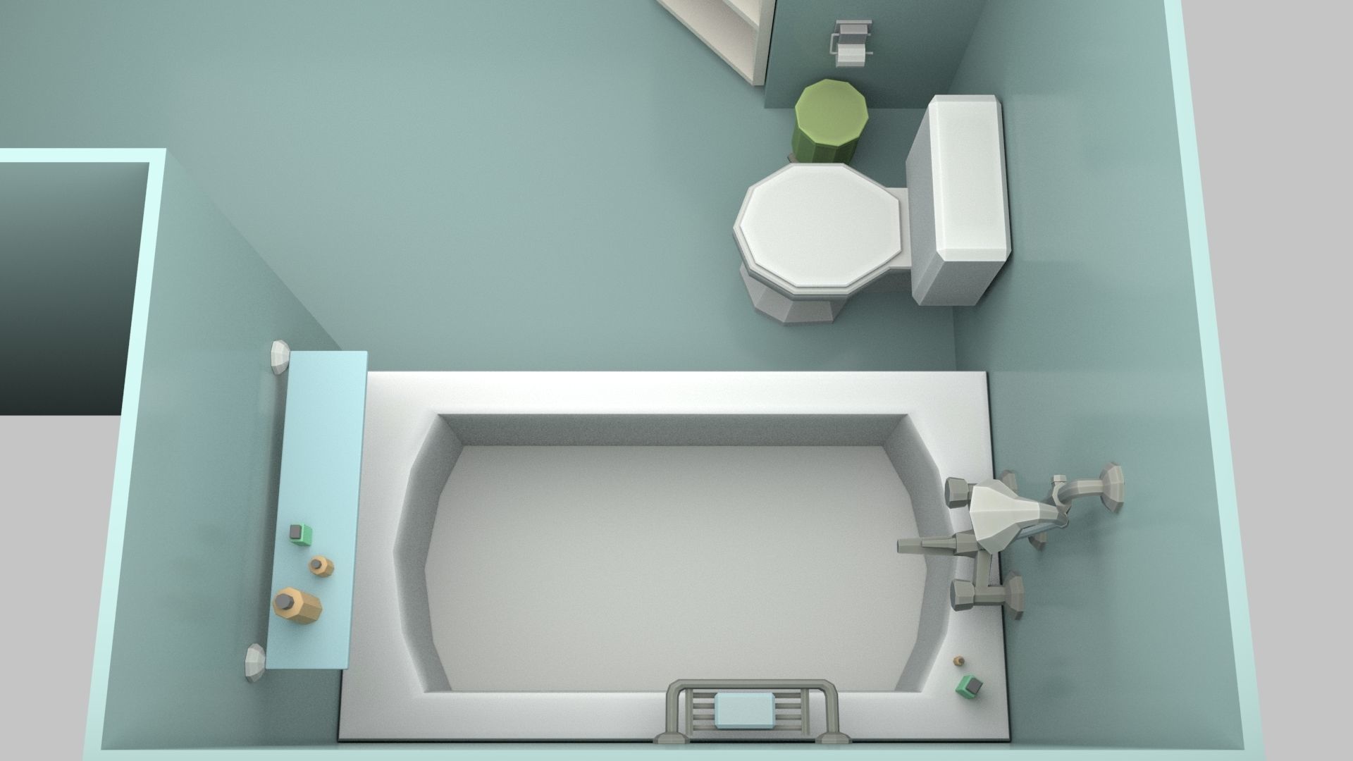 Cartoon Bathroom Low-poly 3D model_34