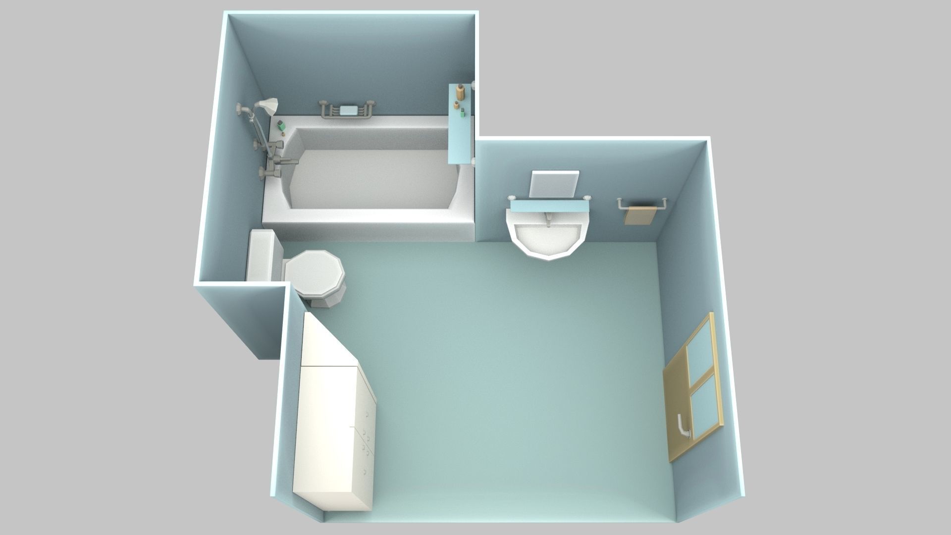 Cartoon Bathroom Low-poly 3D model_20