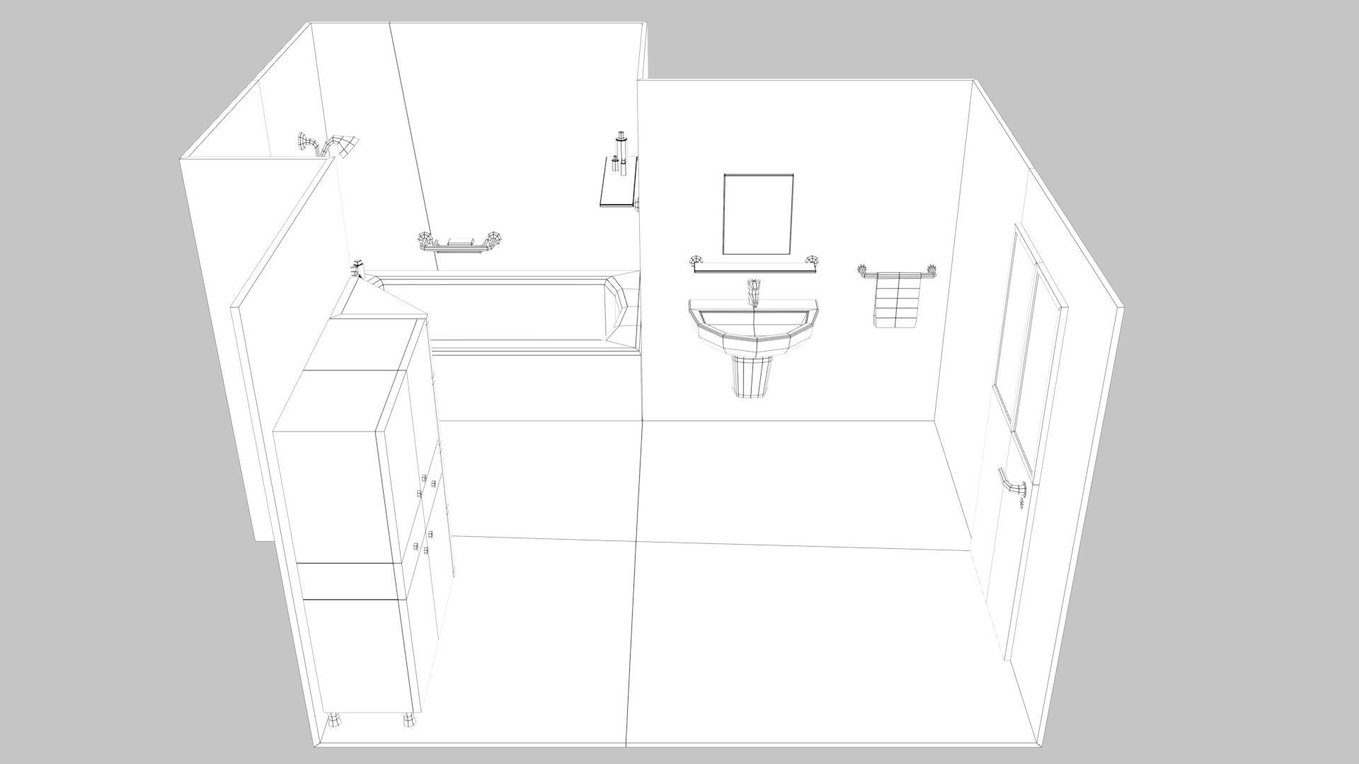 Cartoon Bathroom Low-poly 3D model_17