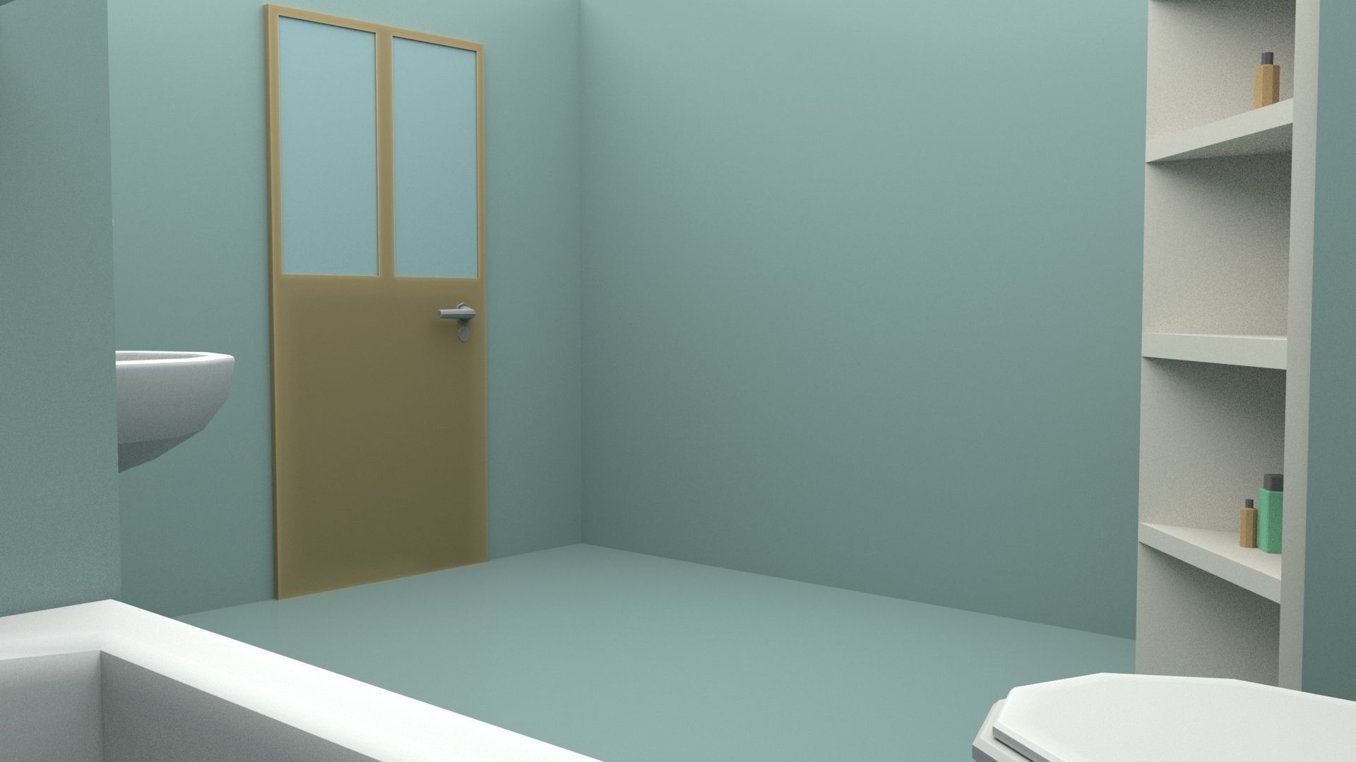 Cartoon Bathroom Low-poly 3D model_30