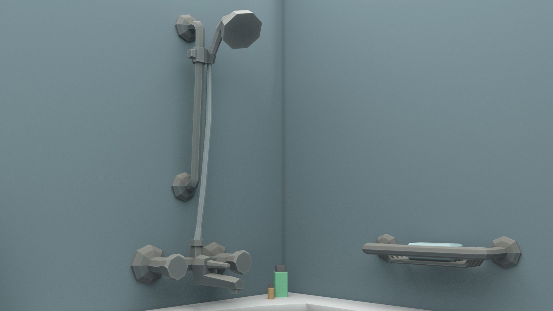 Cartoon Bathroom Low-poly 3D model_52