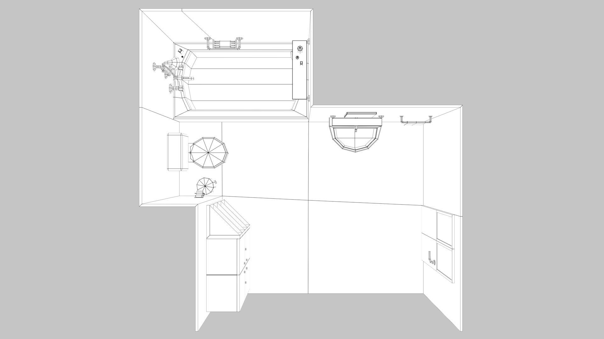 Cartoon Bathroom Low-poly 3D model_12