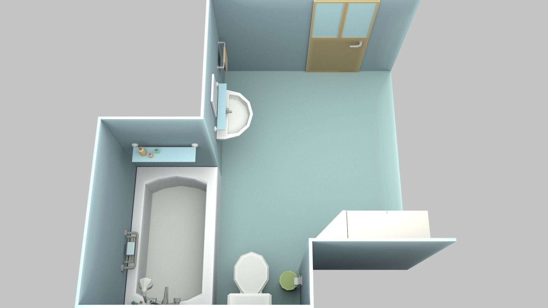 Cartoon Bathroom Low-poly 3D model_40