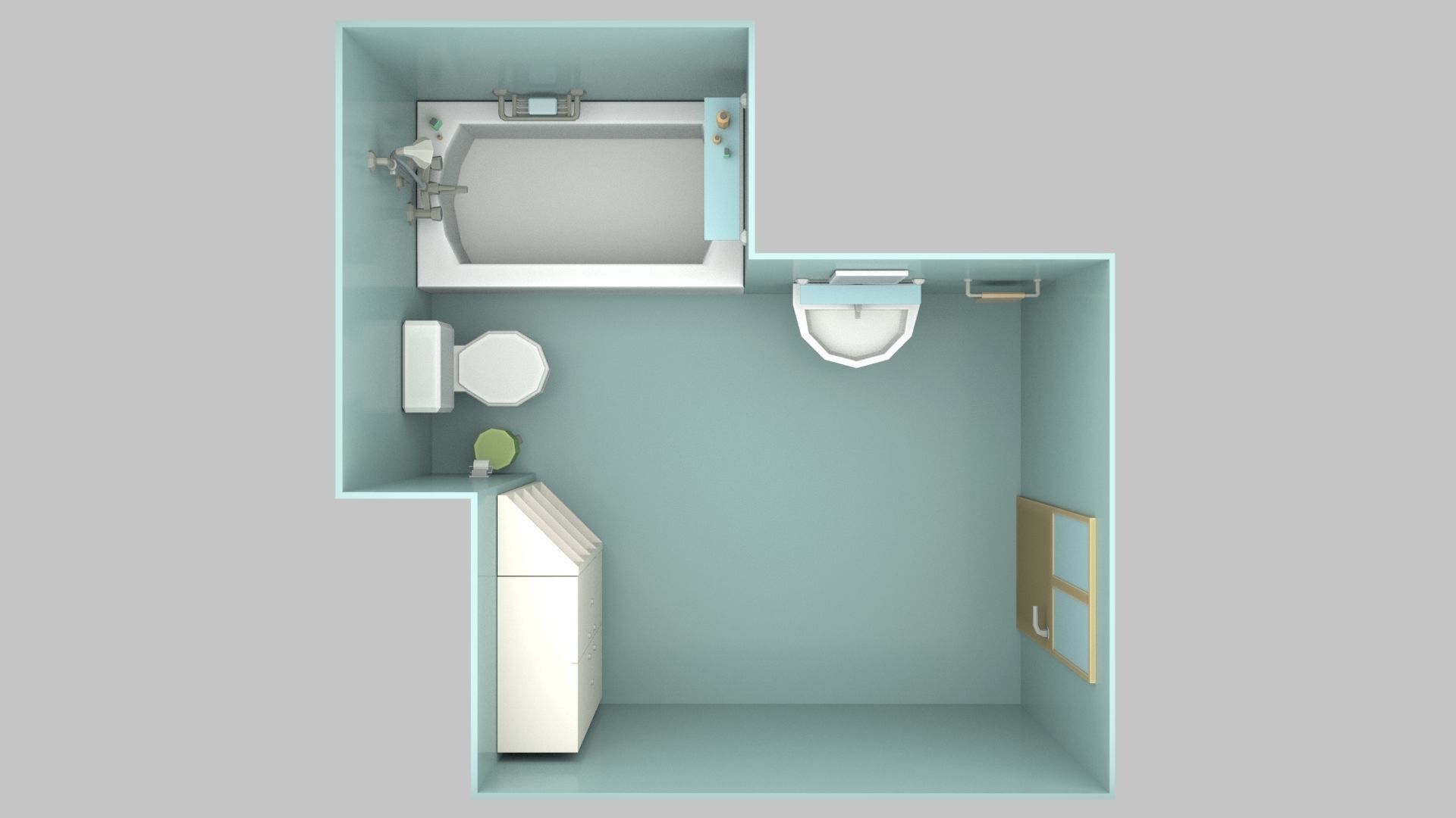 Cartoon Bathroom Low-poly 3D model_13