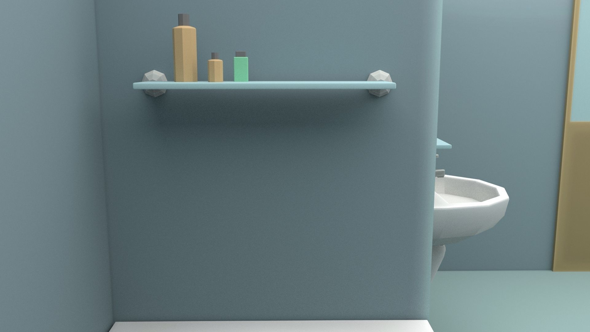 Cartoon Bathroom Low-poly 3D model_53