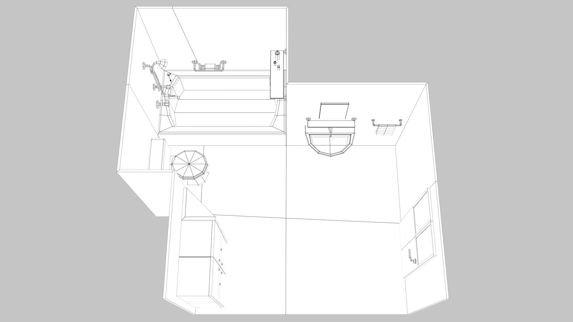 Cartoon Bathroom Low-poly 3D model_21