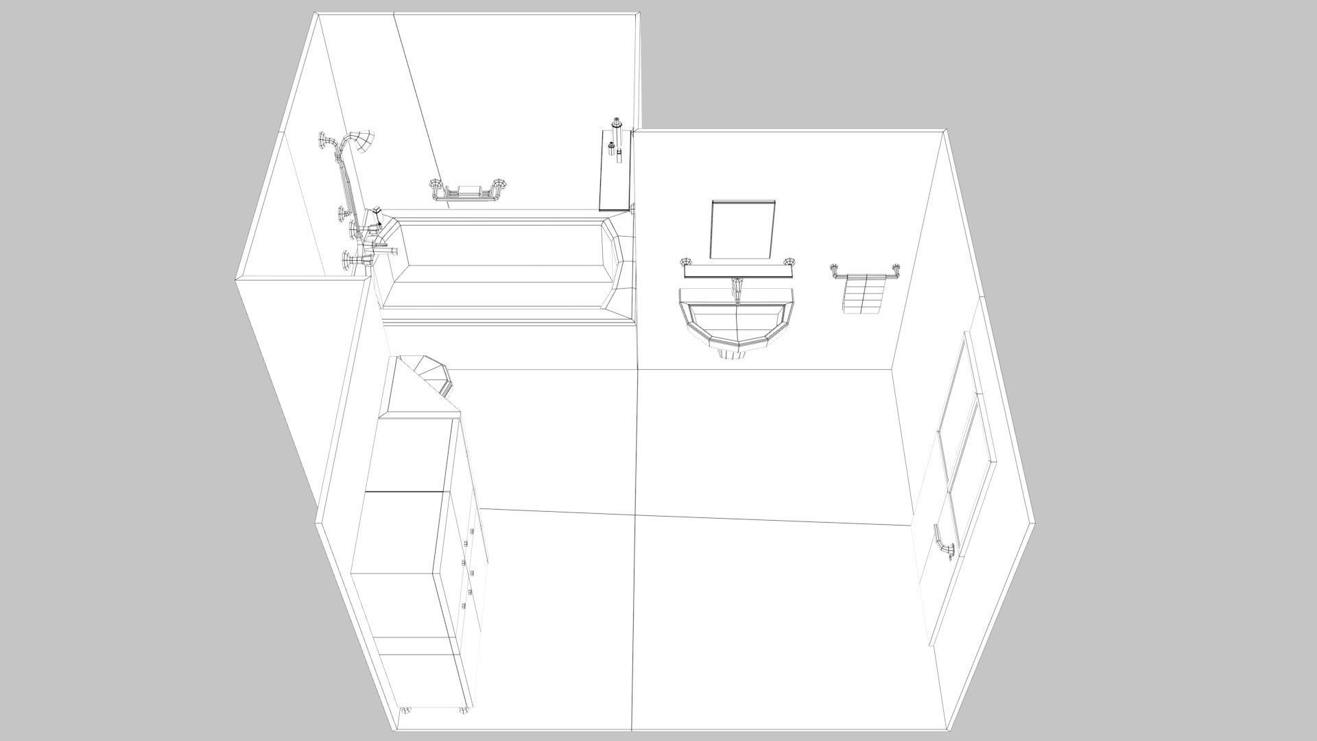 Cartoon Bathroom Low-poly 3D model_19