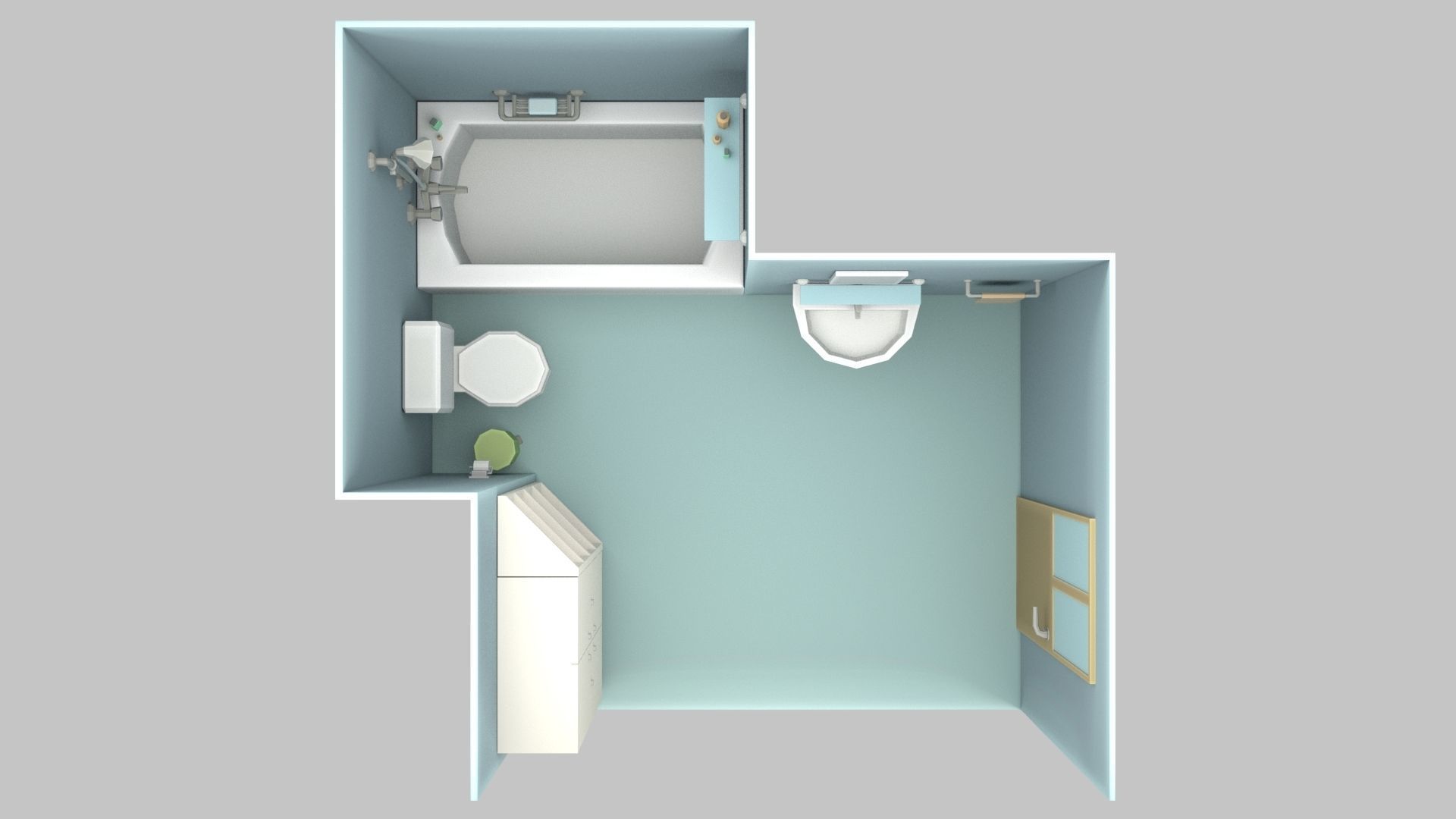 Cartoon Bathroom Low-poly 3D model_11