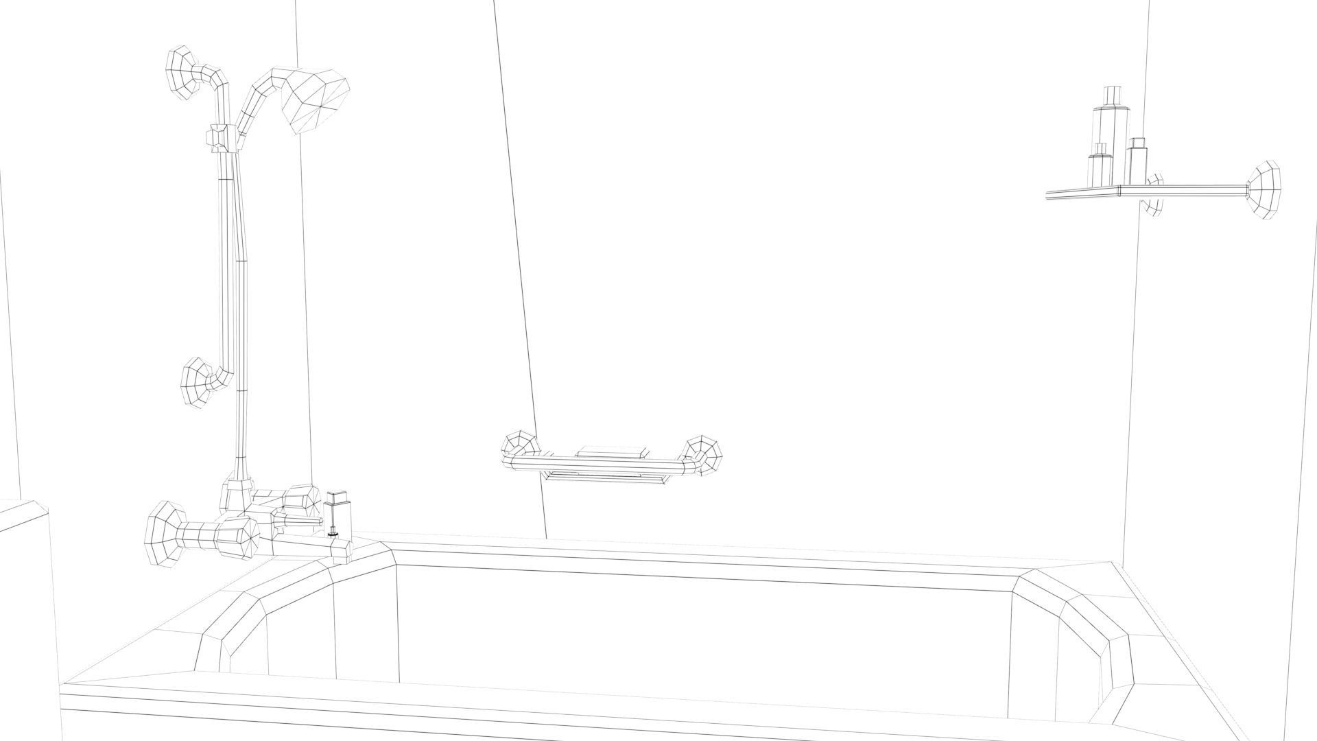 Cartoon Bathroom Low-poly 3D model_10