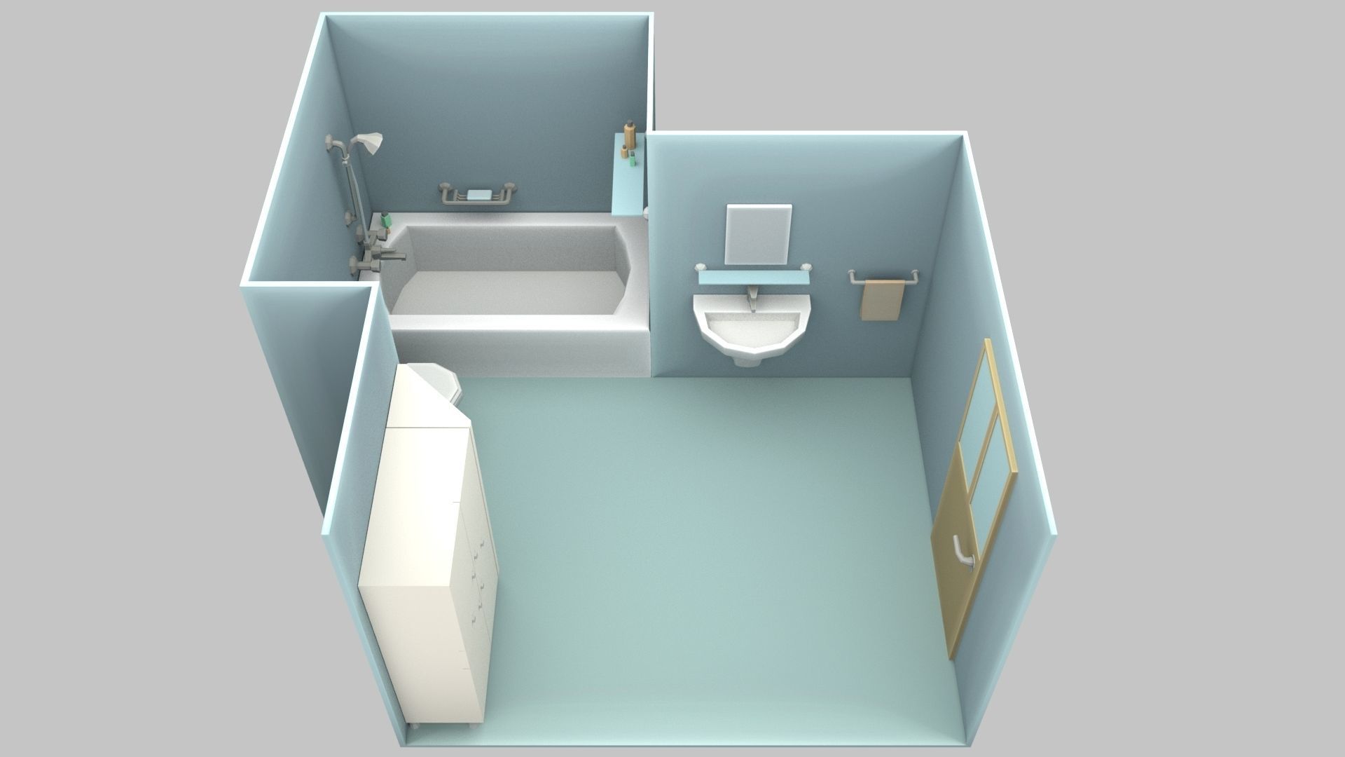 Cartoon Bathroom Low-poly 3D model_18