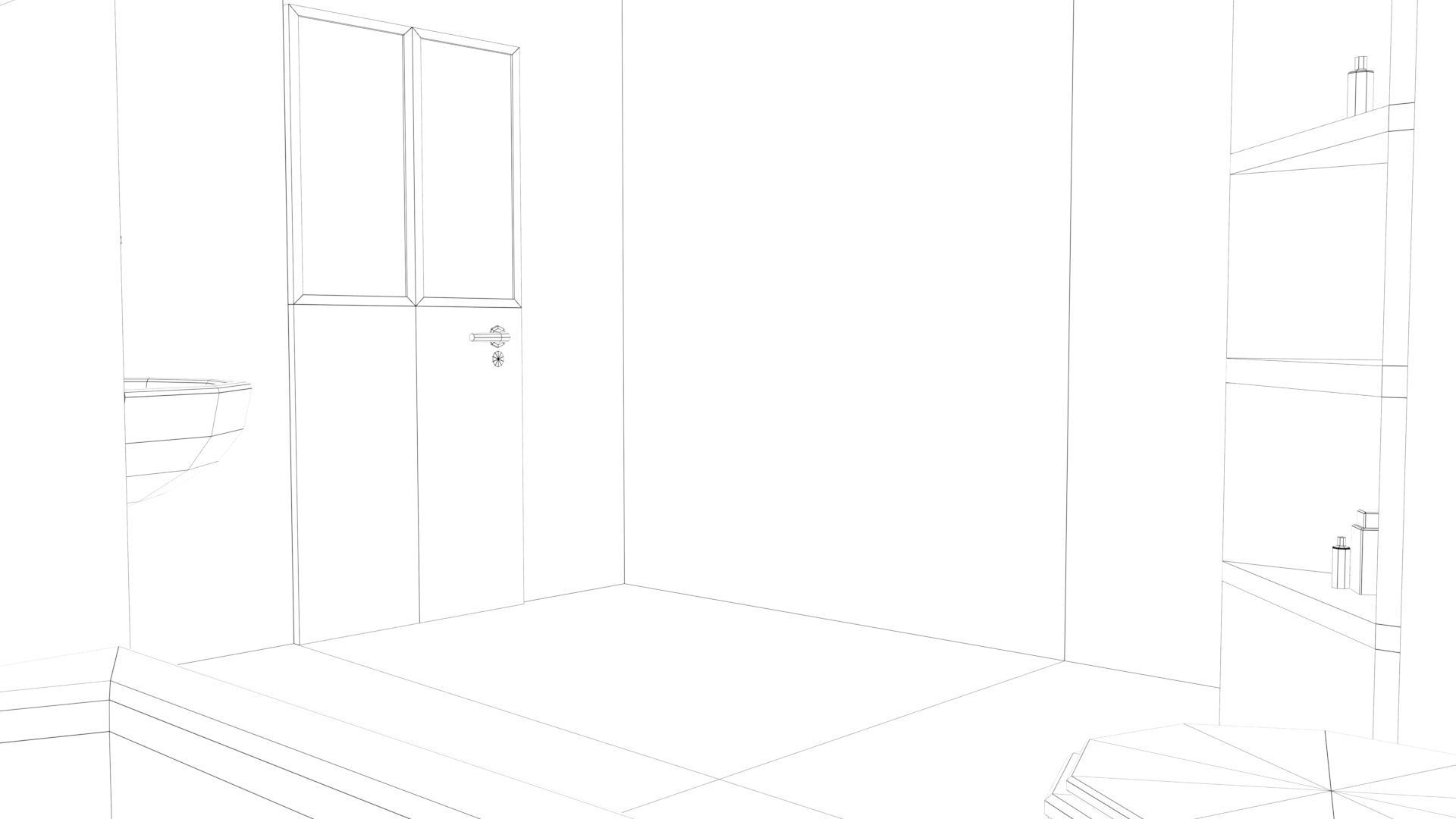 Cartoon Bathroom Low-poly 3D model_31