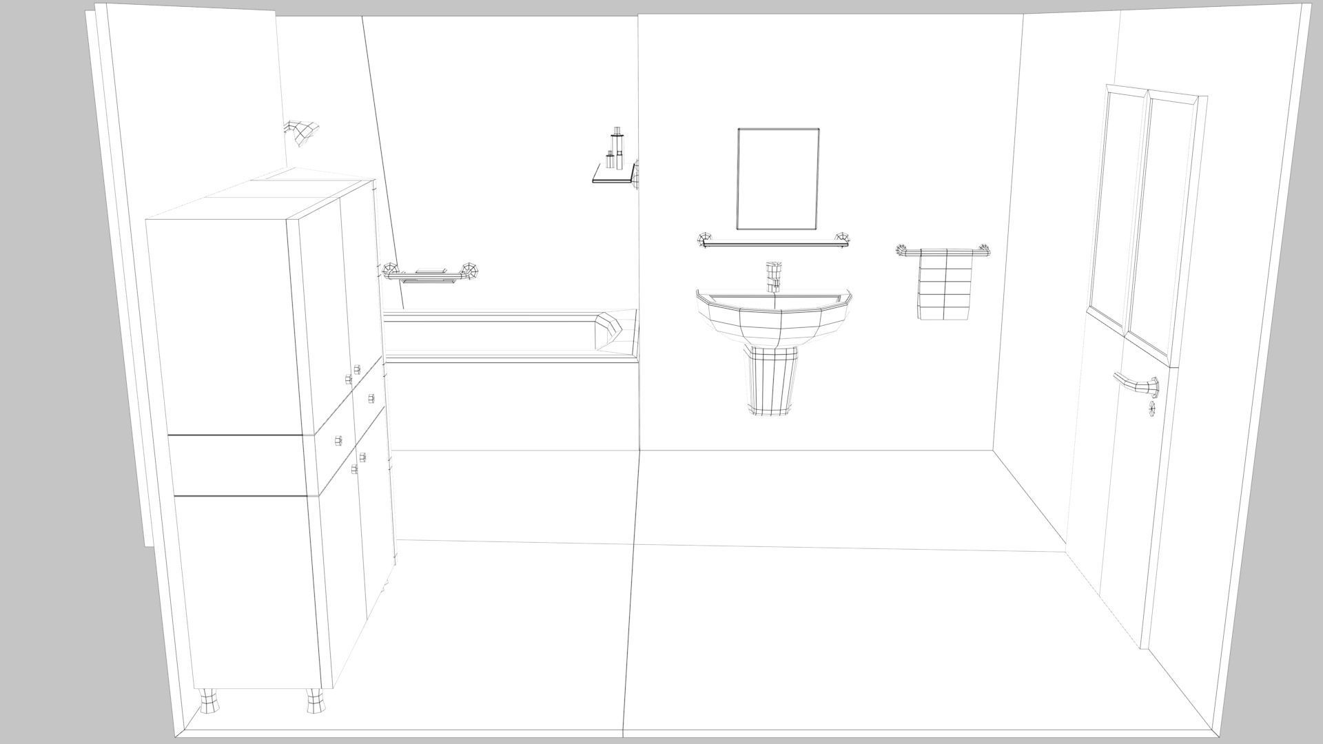 Cartoon Bathroom Low-poly 3D model_15