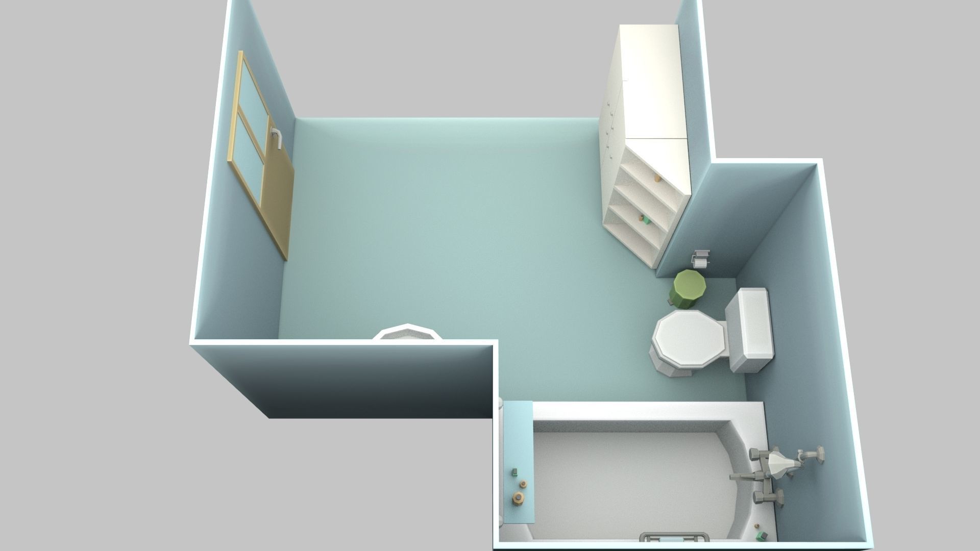 Cartoon Bathroom Low-poly 3D model_38
