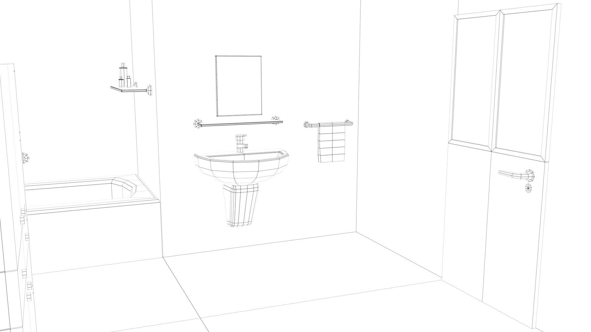 Cartoon Bathroom Low-poly 3D model_6