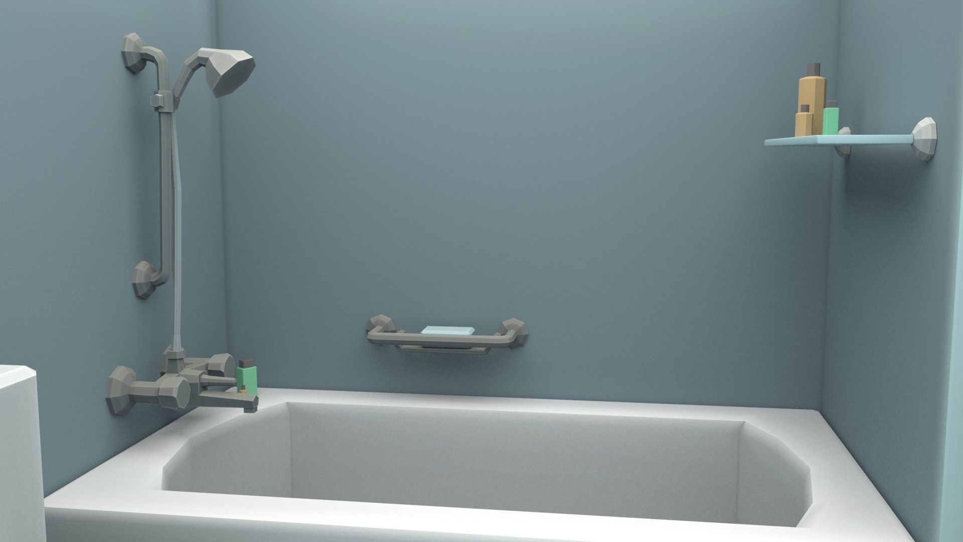 Cartoon Bathroom Low-poly 3D model_9