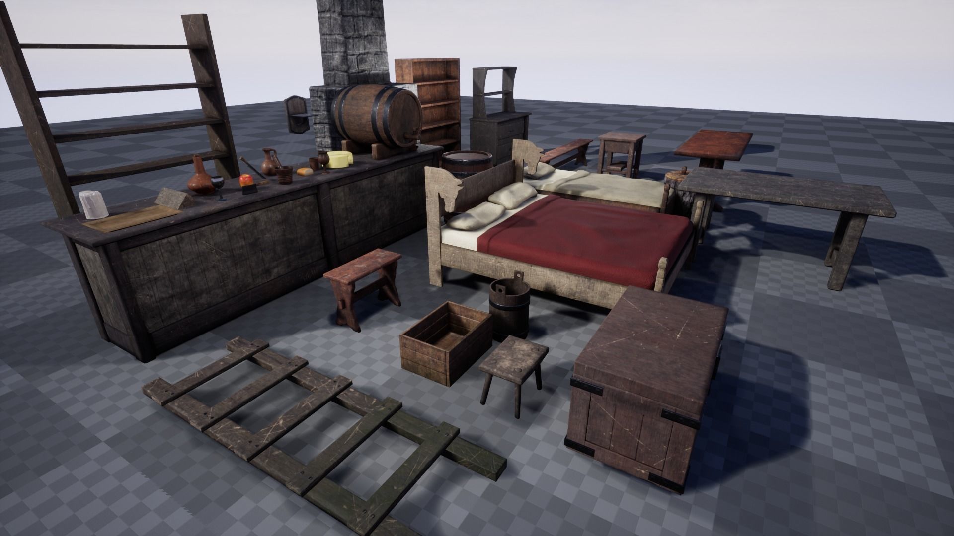 Tavern Pack Low-poly 3D model_4