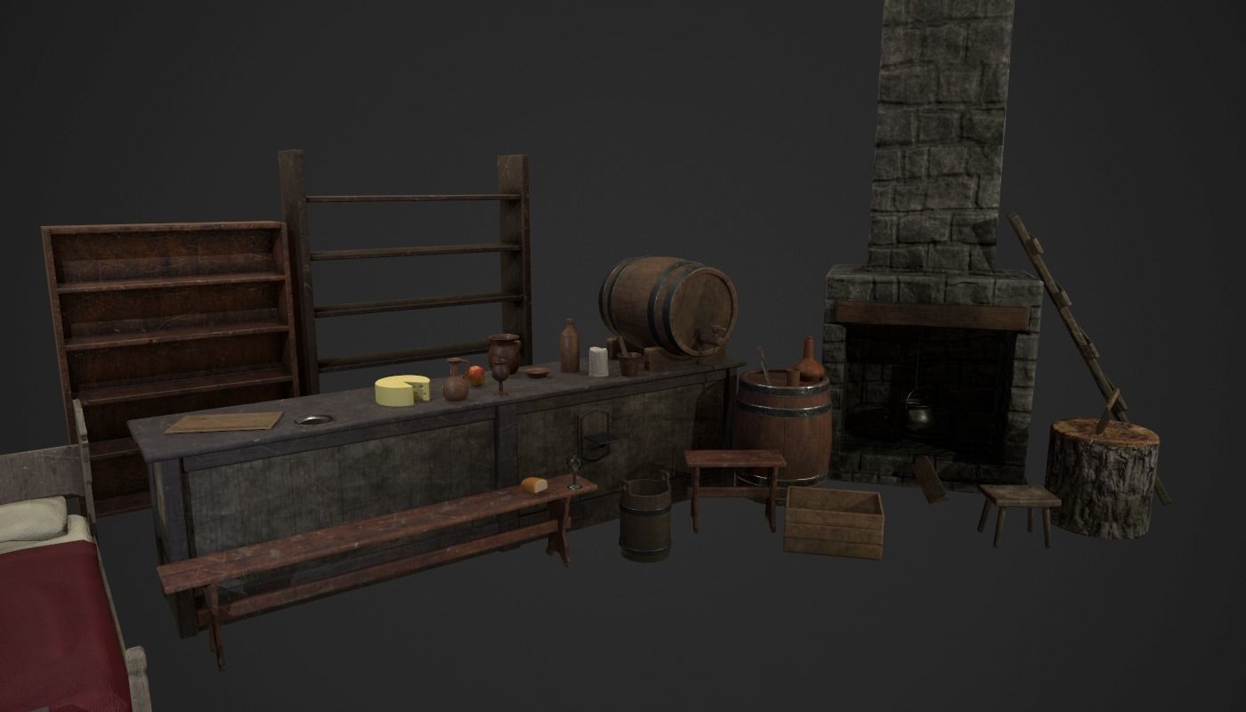 Tavern Pack Low-poly 3D model_1