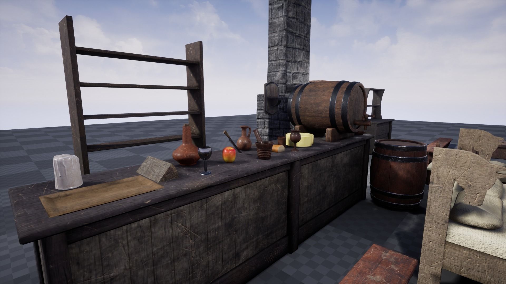 Tavern Pack Low-poly 3D model_7