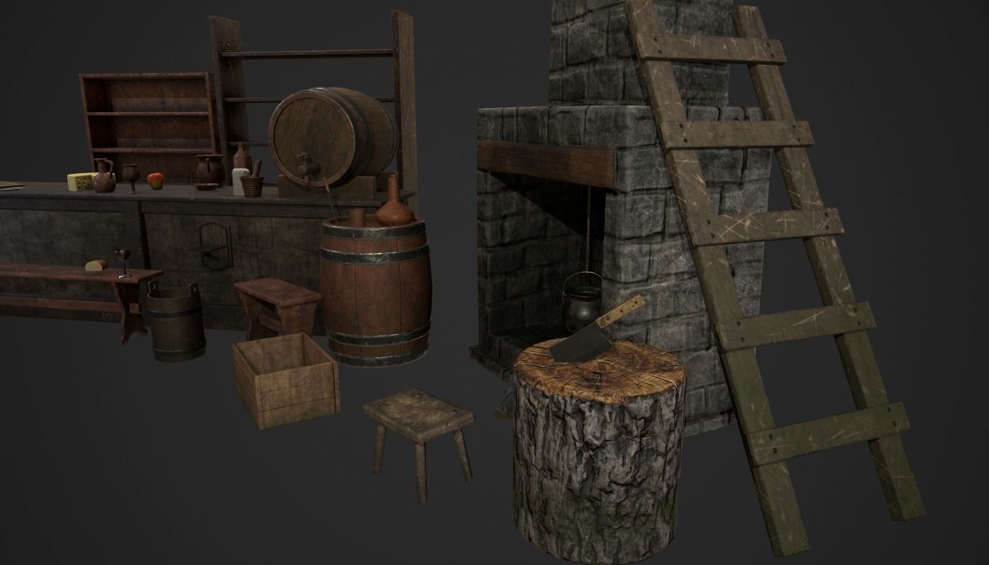 Tavern Pack Low-poly 3D model_3