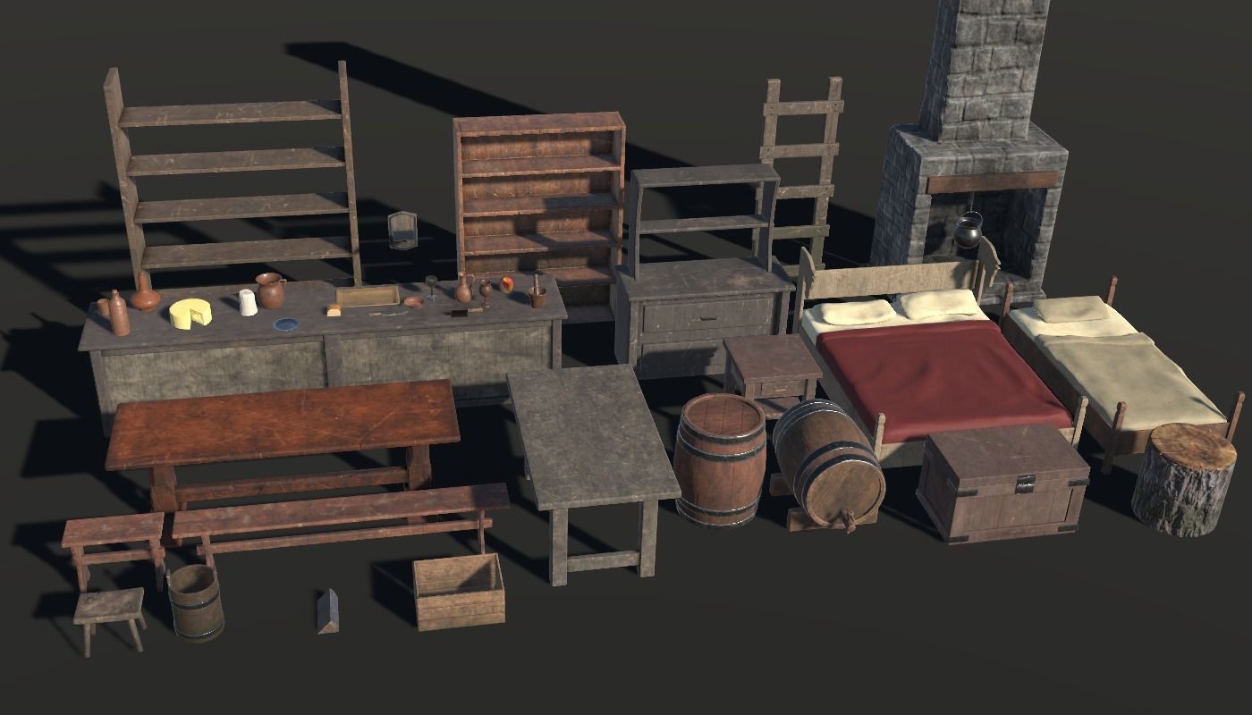 Tavern Pack Low-poly 3D model_11