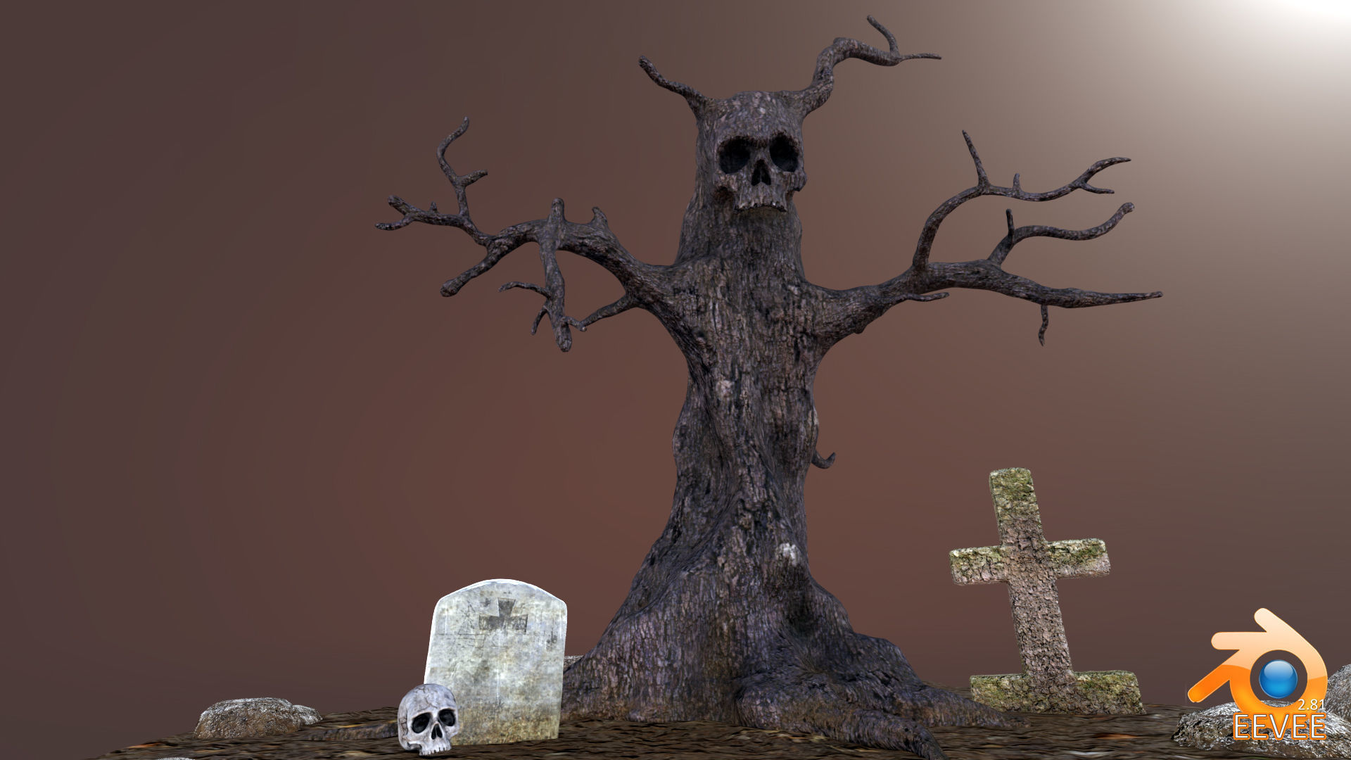 Evil Tree - Full Set Low-poly 3D model_6