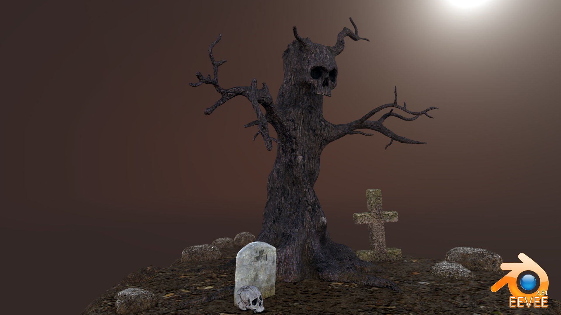 Evil Tree - Full Set Low-poly 3D model_5