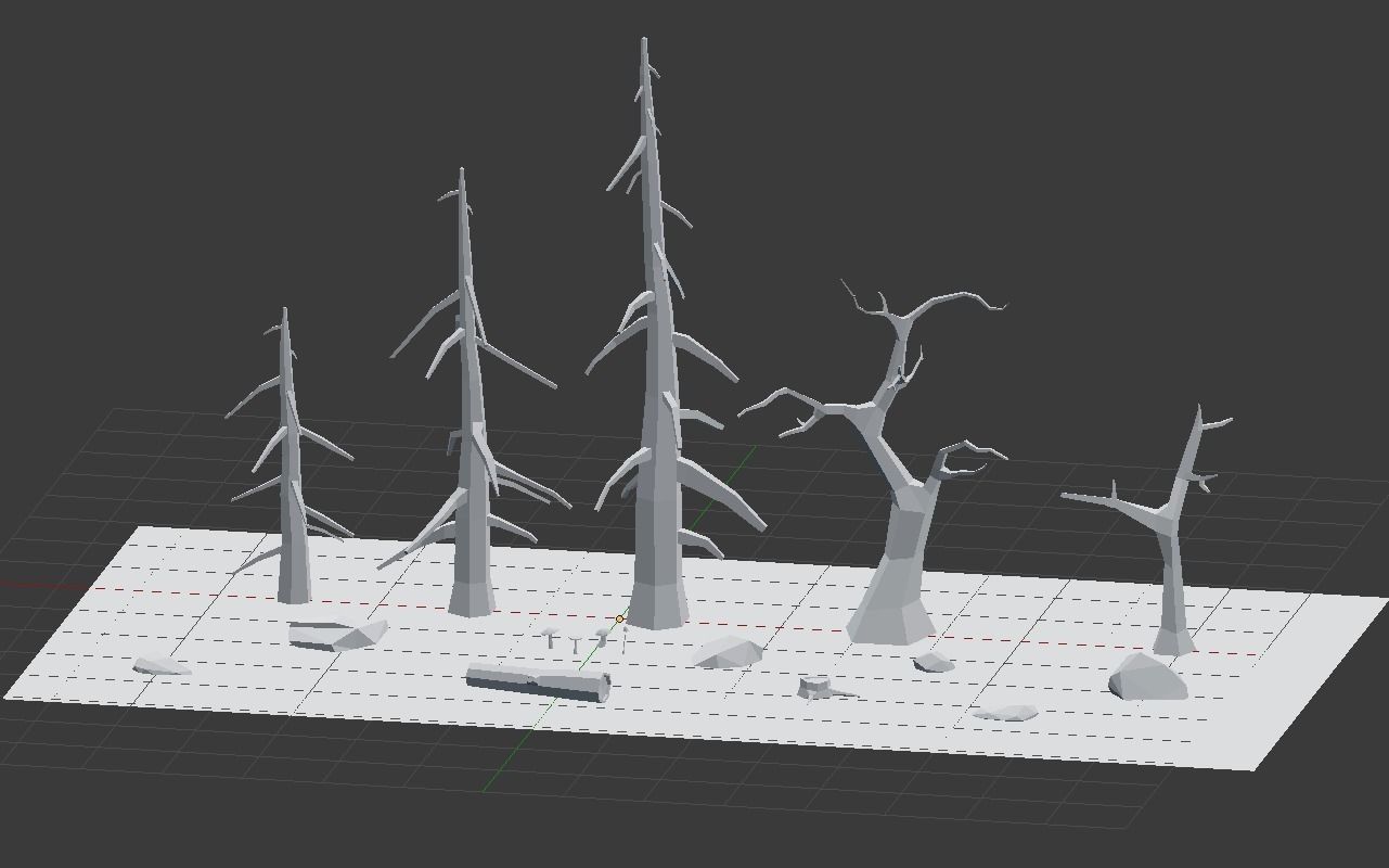 Dead Forest Pack Low-poly 3D model_3