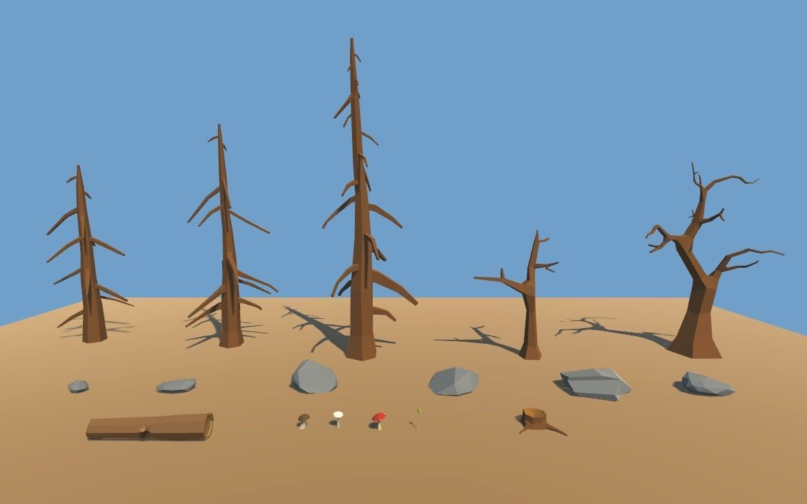 Dead Forest Pack Low-poly 3D model_2