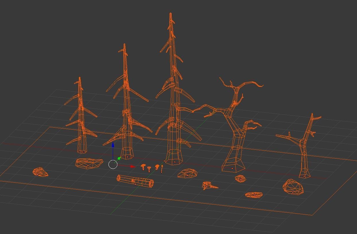 Dead Forest Pack Low-poly 3D model_4