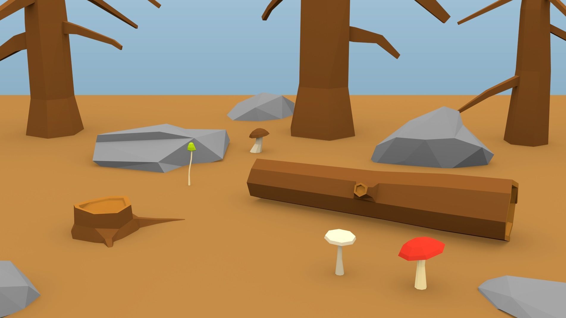 Dead Forest Pack Low-poly 3D model_6