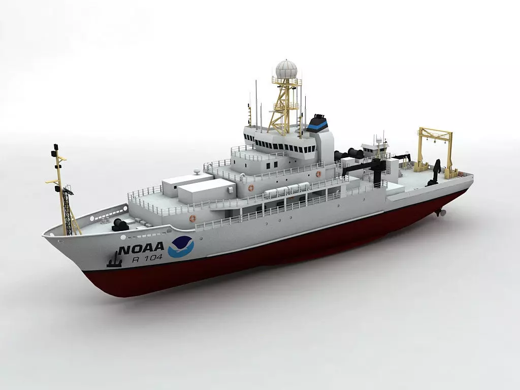 NOAA Ocean Atmosphere Research Vessel Boat Ship 3D model_0