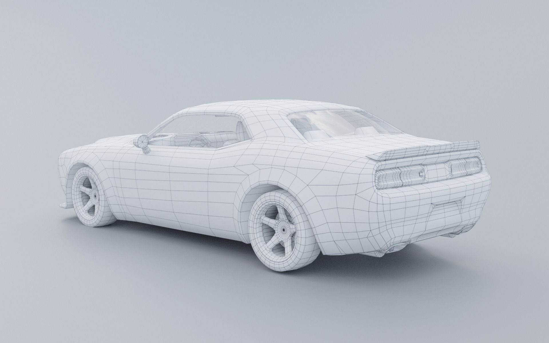 Dodge Challenger SRT PBR low poly Low-poly 3D model_12