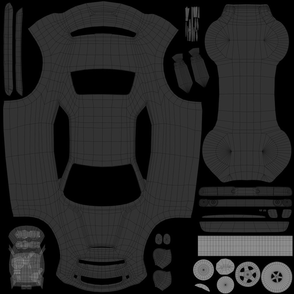 Dodge Challenger SRT PBR low poly Low-poly 3D model_13