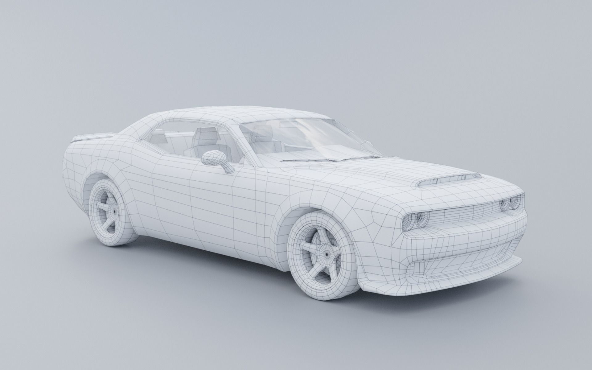 Dodge Challenger SRT PBR low poly Low-poly 3D model_10