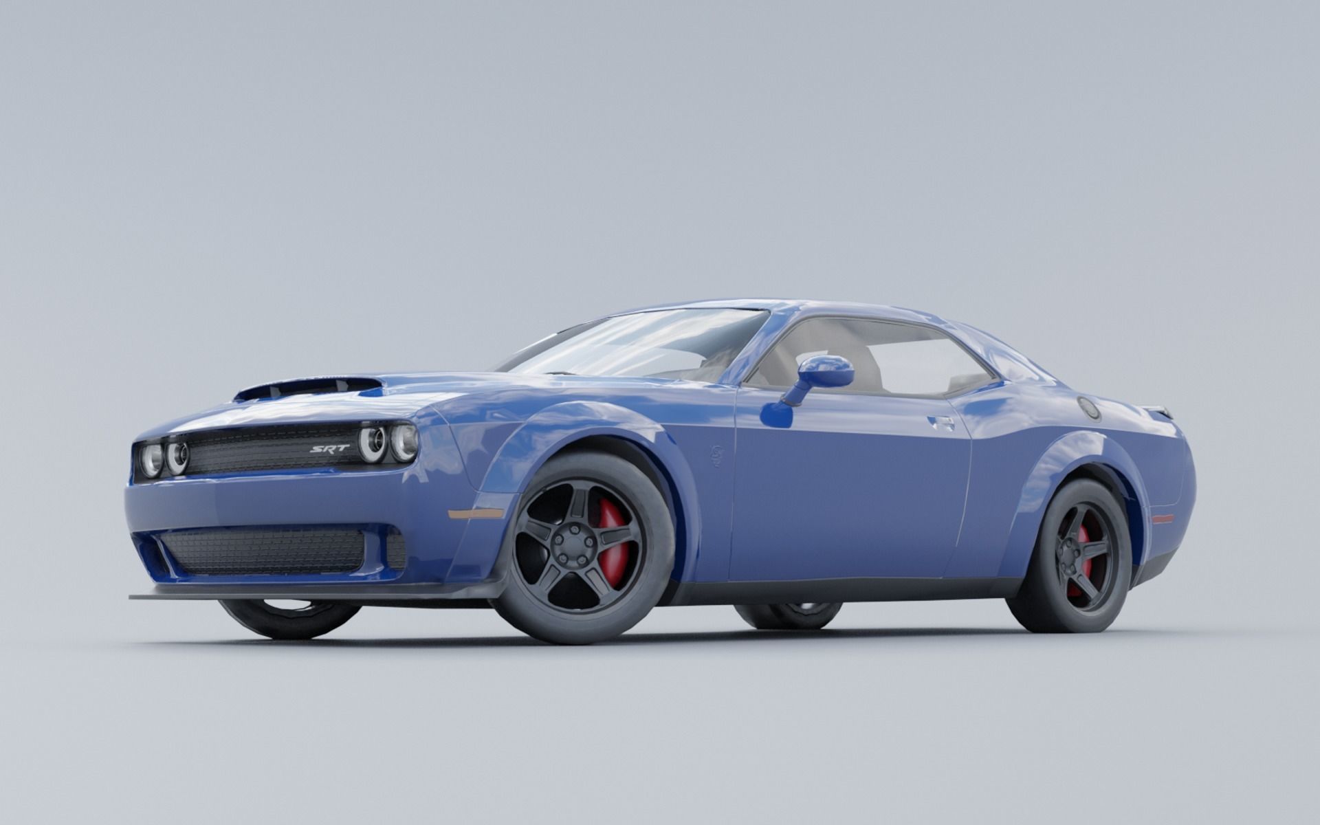 Dodge Challenger SRT PBR low poly Low-poly 3D model_1