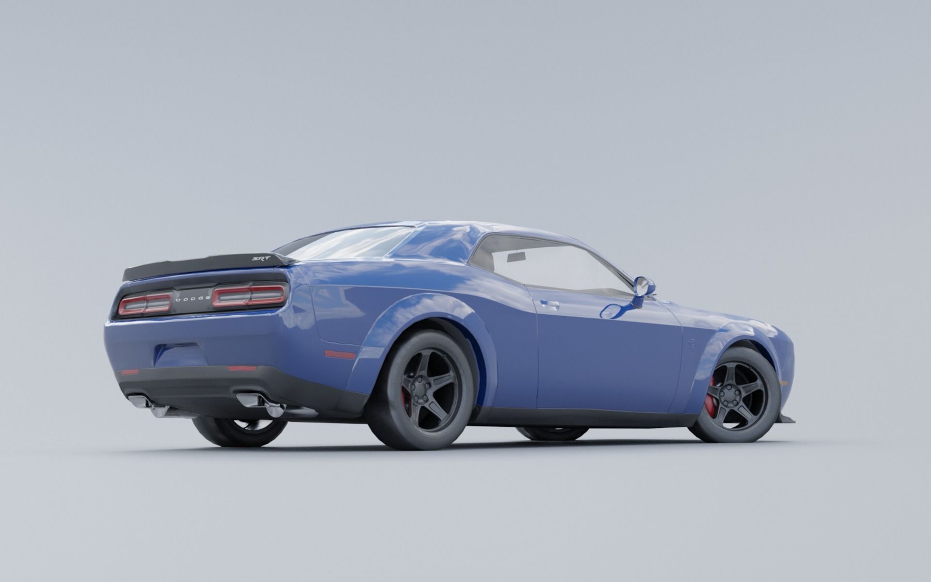 Dodge Challenger SRT PBR low poly Low-poly 3D model_3