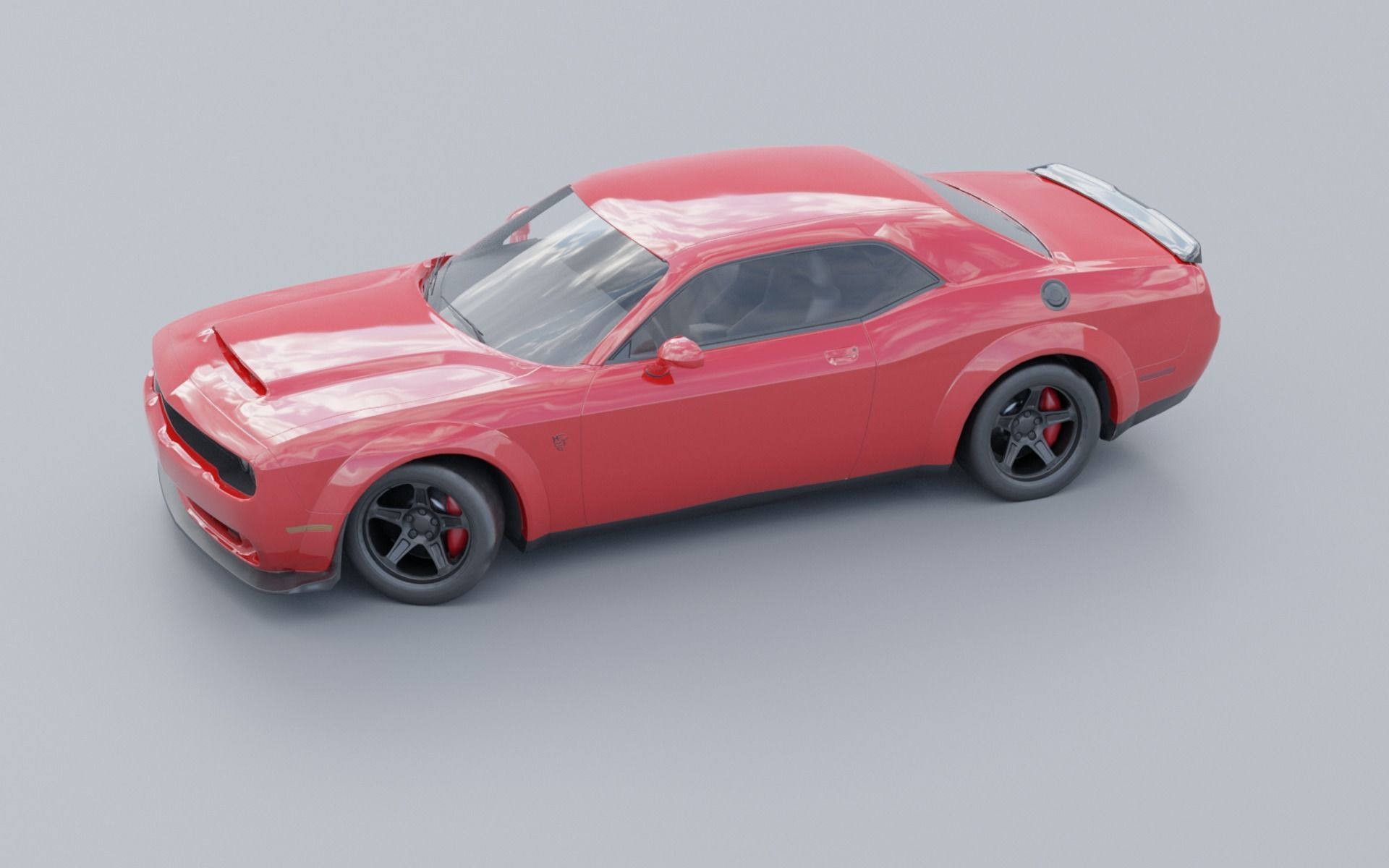 Dodge Challenger SRT PBR low poly Low-poly 3D model_7