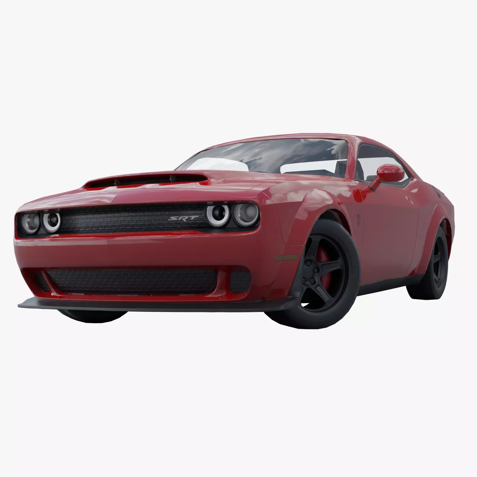 Dodge Challenger SRT PBR low poly Low-poly 3D model_0