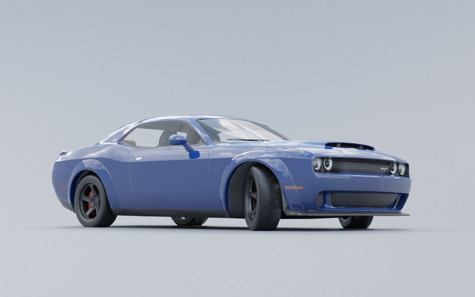 Dodge Challenger SRT PBR low poly Low-poly 3D model_4