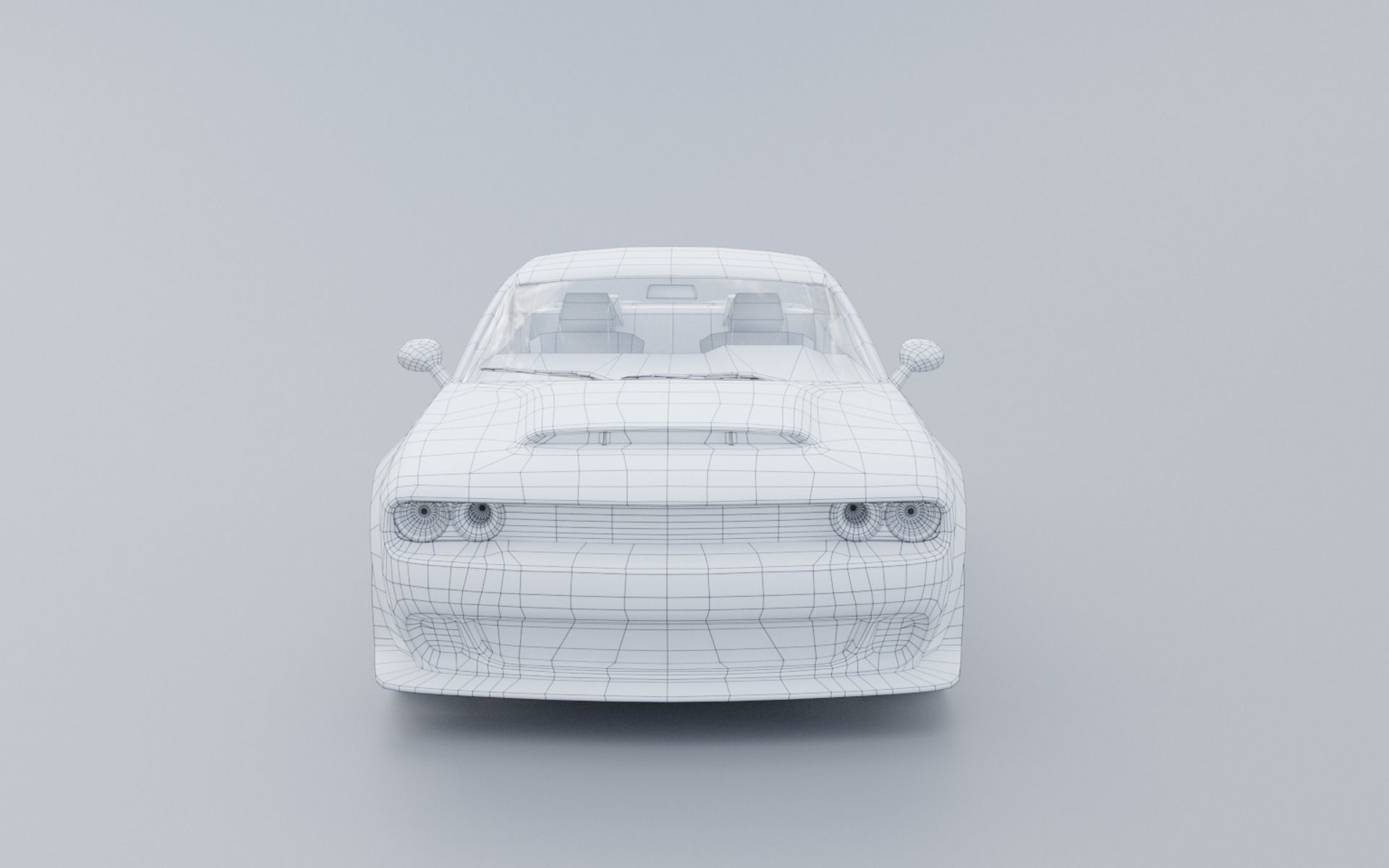 Dodge Challenger SRT PBR low poly Low-poly 3D model_9