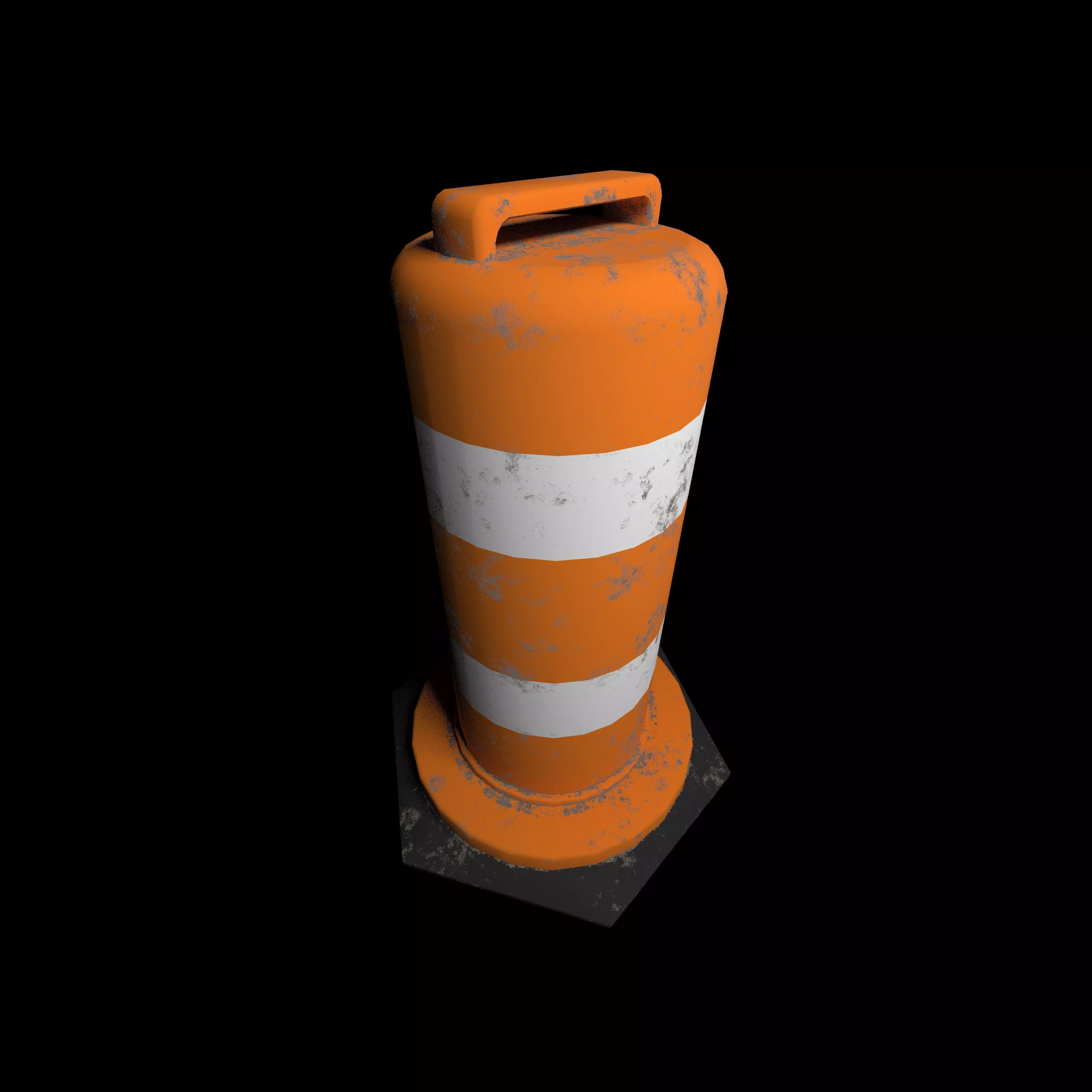 Traffic cone Low-poly 3D model_0