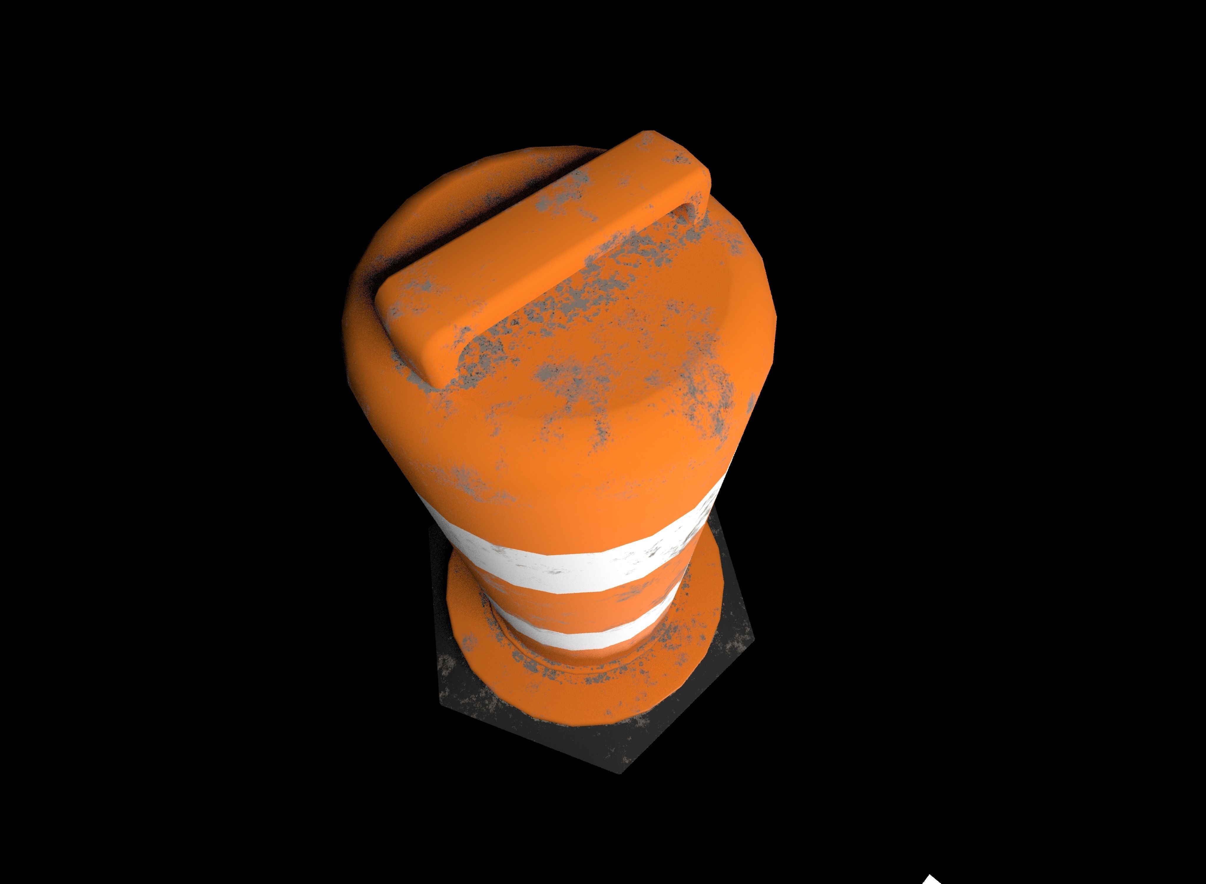 Traffic cone Low-poly 3D model_1