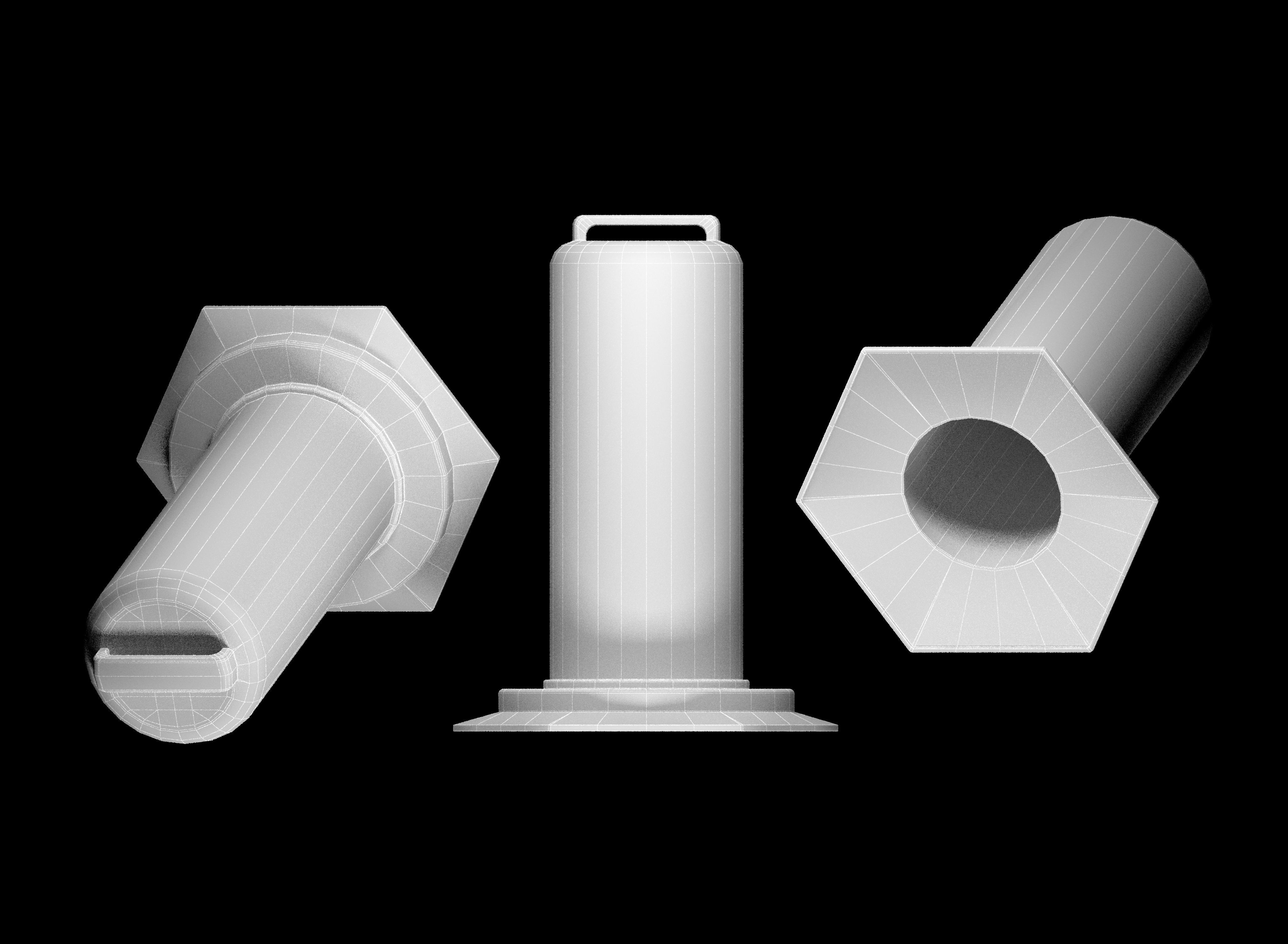 Traffic cone Low-poly 3D model_7