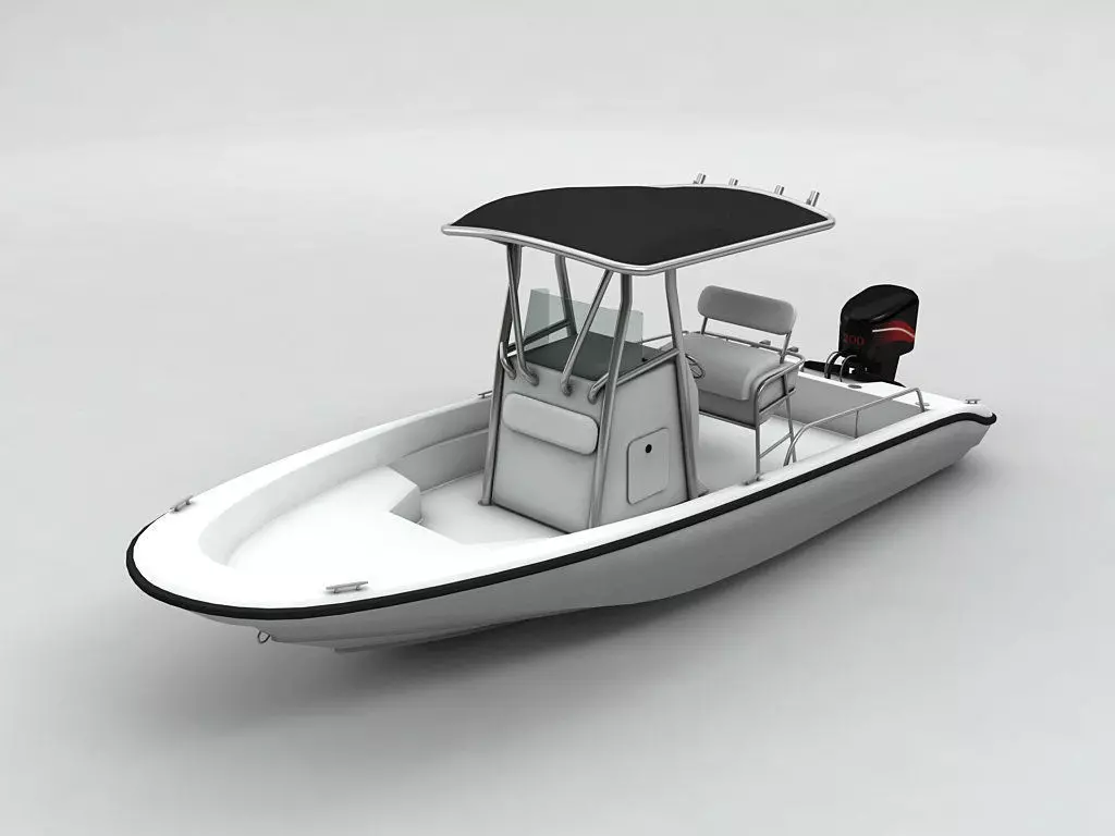 Fishing Motor Boat Boston Whaler 1 Low-poly 3D model_0