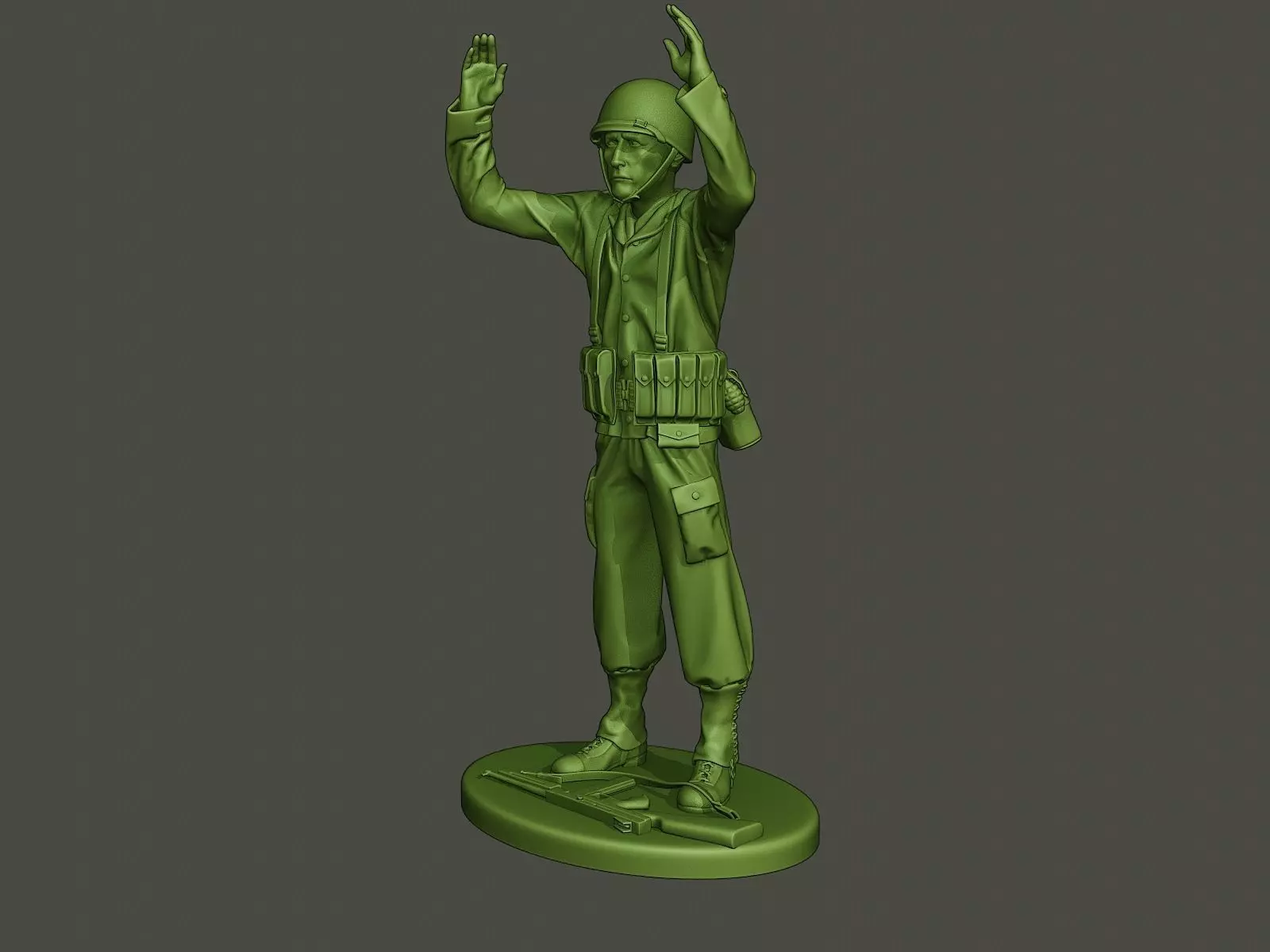 American soldier ww2 surrender A2 3D print model